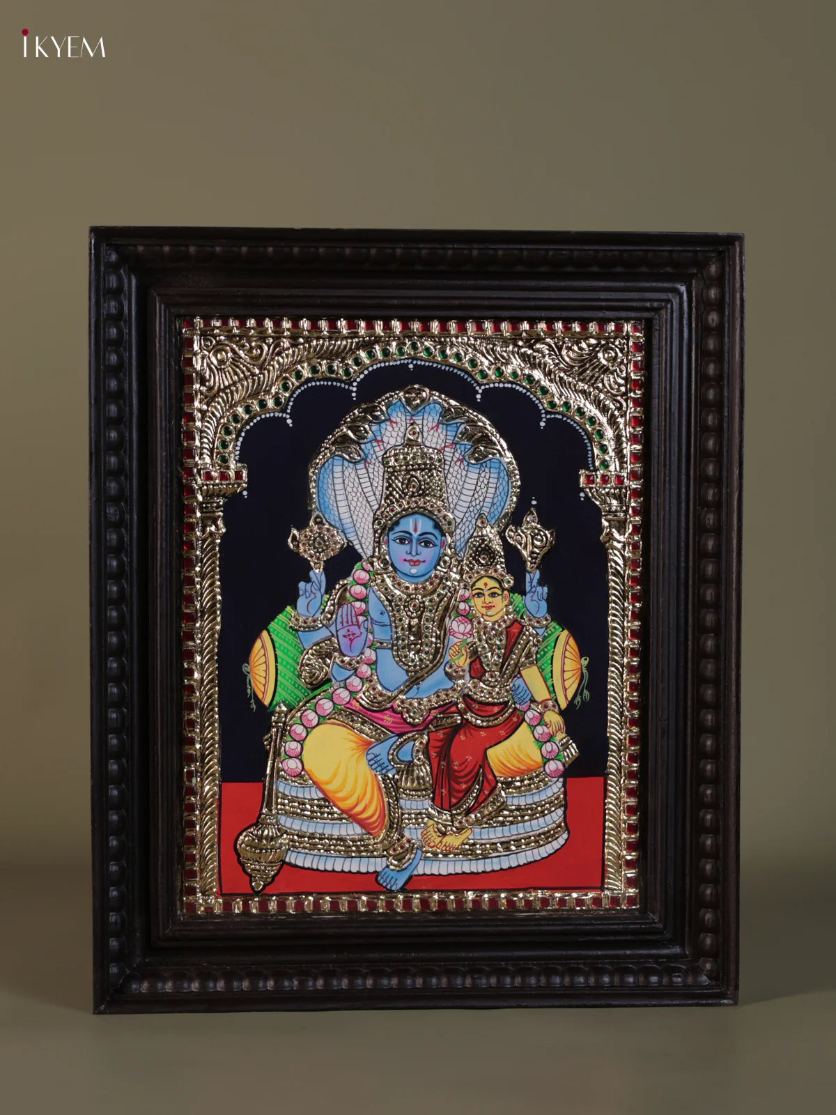 Vishnu Lakshmi Tanjore painting (18*15) - KEB1307 - Image 2