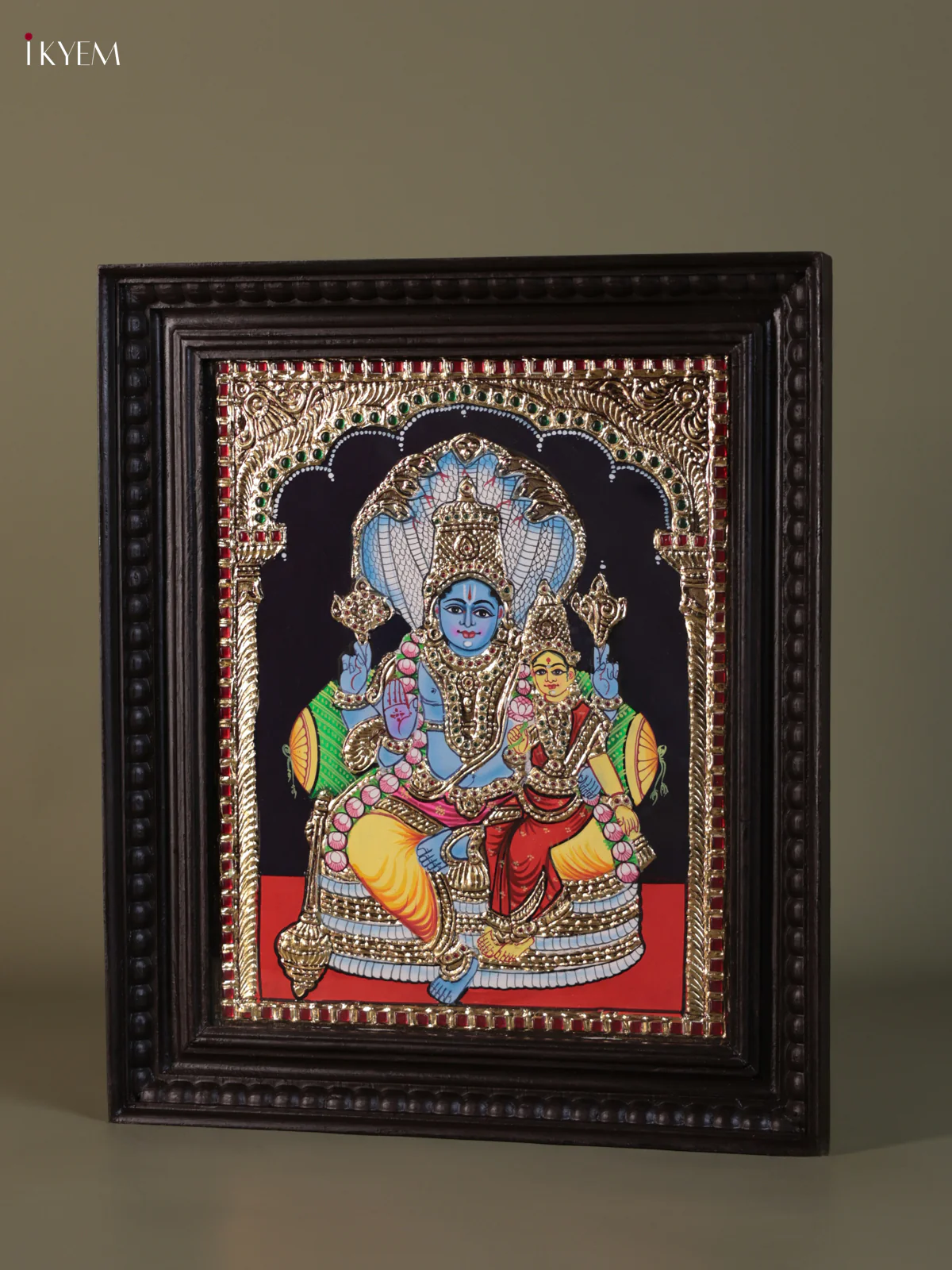 Vishnu Lakshmi Tanjore painting (18*15) - KEB1307 - Image 3