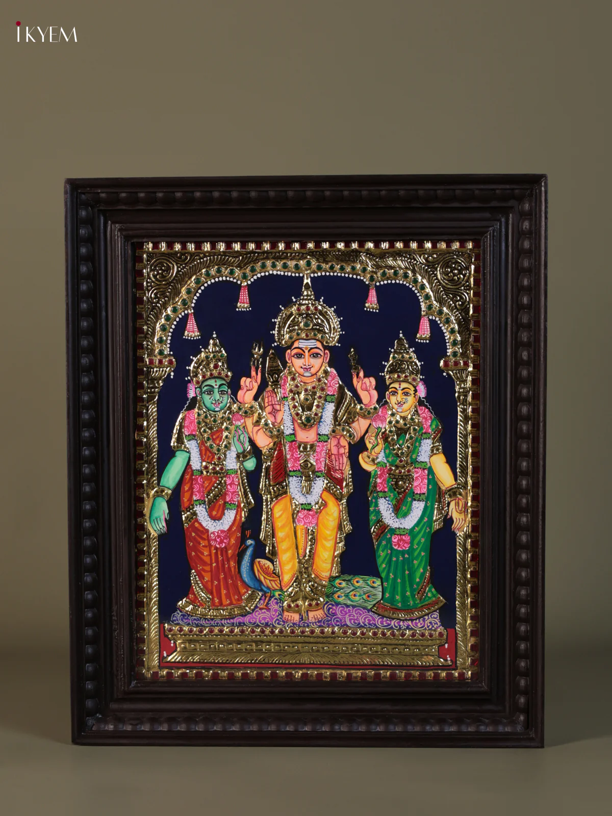 Murugar Valli Deivanai Tanjore painting (18*15) - KEB1308