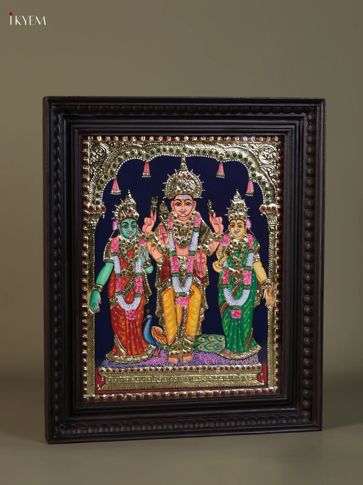 Murugar Valli Deivanai Tanjore painting (18*15) - KEB1308 - Image 2