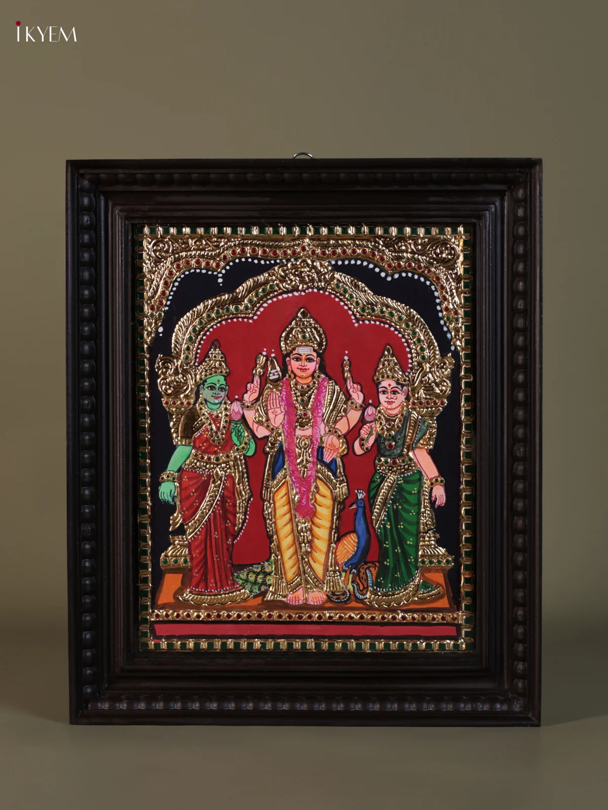 Murugar Valli Deivanai Tanjore painting (18*15) - KEB1309