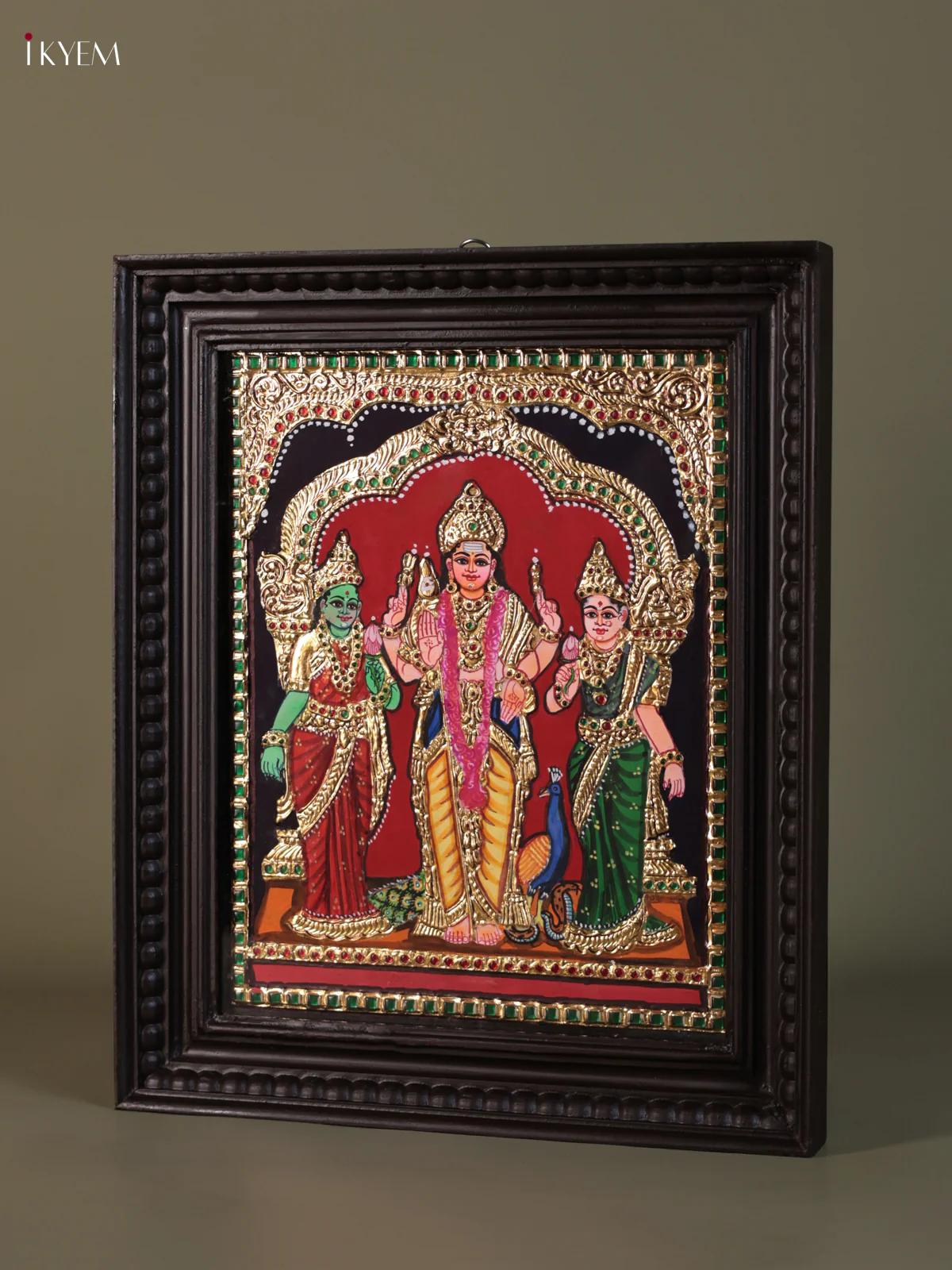 Murugar Valli Deivanai Tanjore painting (18*15) - KEB1309 - Image 3