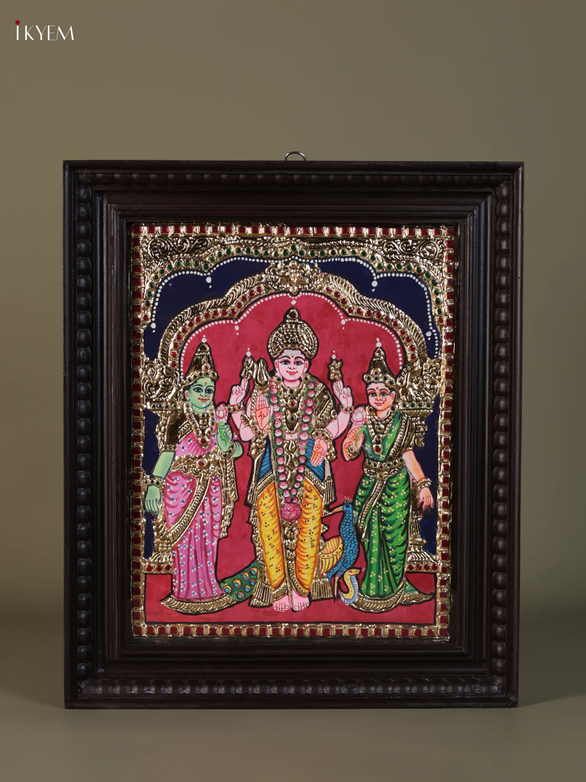Murugar Valli Deivanai Tanjore painting (18*15) - KEB1315
