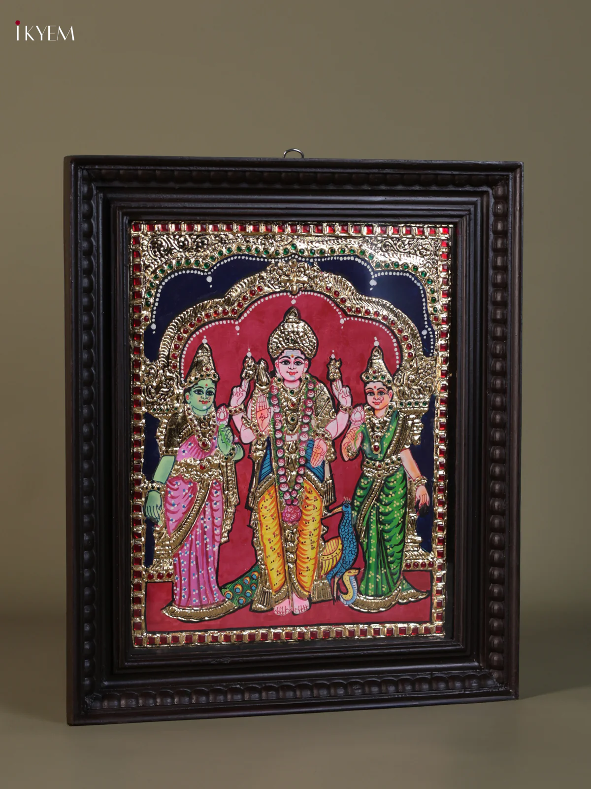 Murugar Valli Deivanai Tanjore painting (18*15) - KEB1315 - Image 2