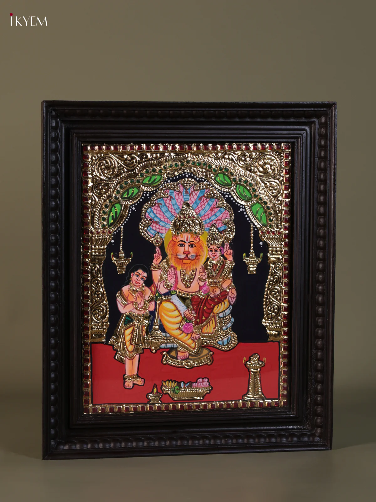 Lakshmi Narasimar Tanjore painting (18*15) - KEB1320 - Image 2
