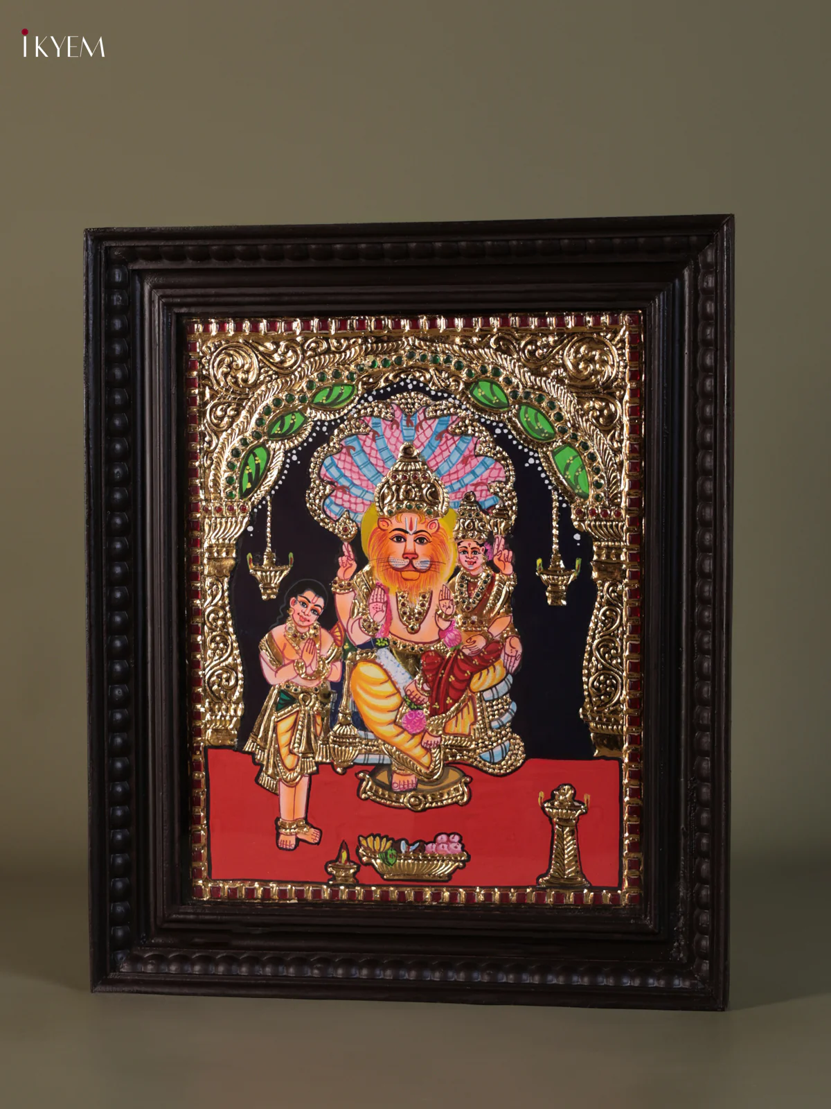 Lakshmi Narasimar Tanjore painting (18*15) - KEB1320 - Image 3
