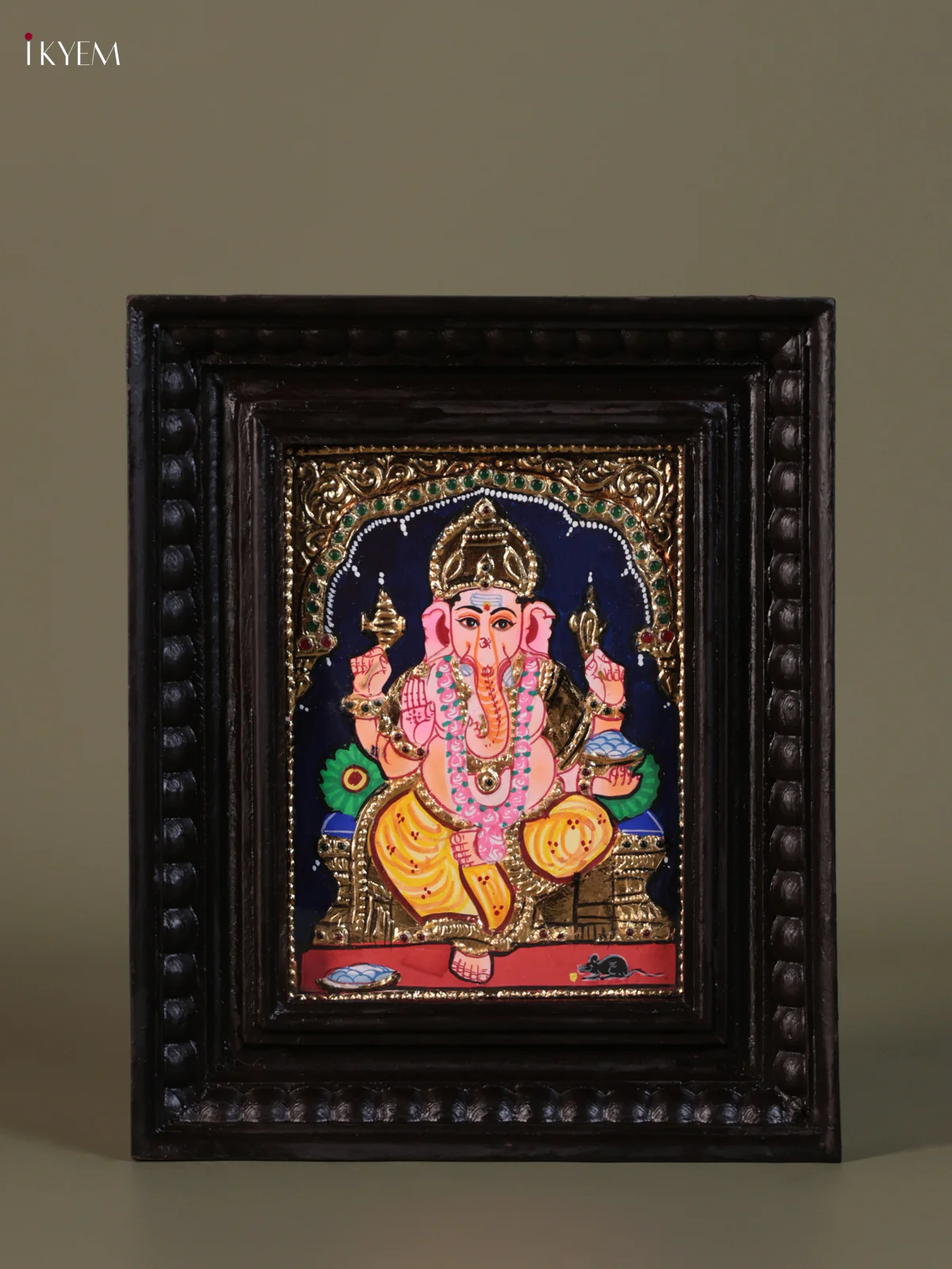 Ganesha Tanjore painting (10*8) - KEB1349