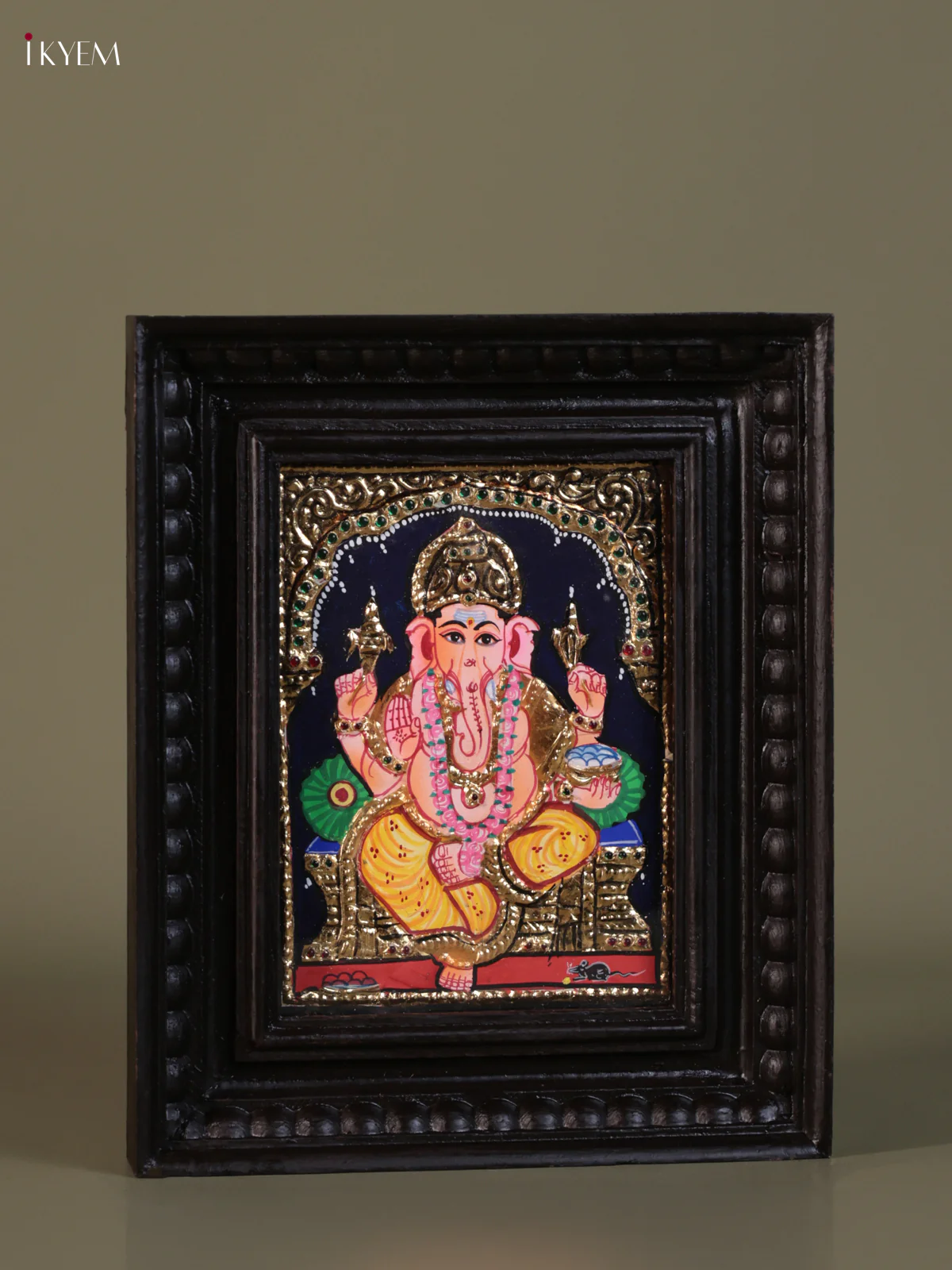 Ganesha Tanjore painting (10*8) - KEB1351 - Image 3