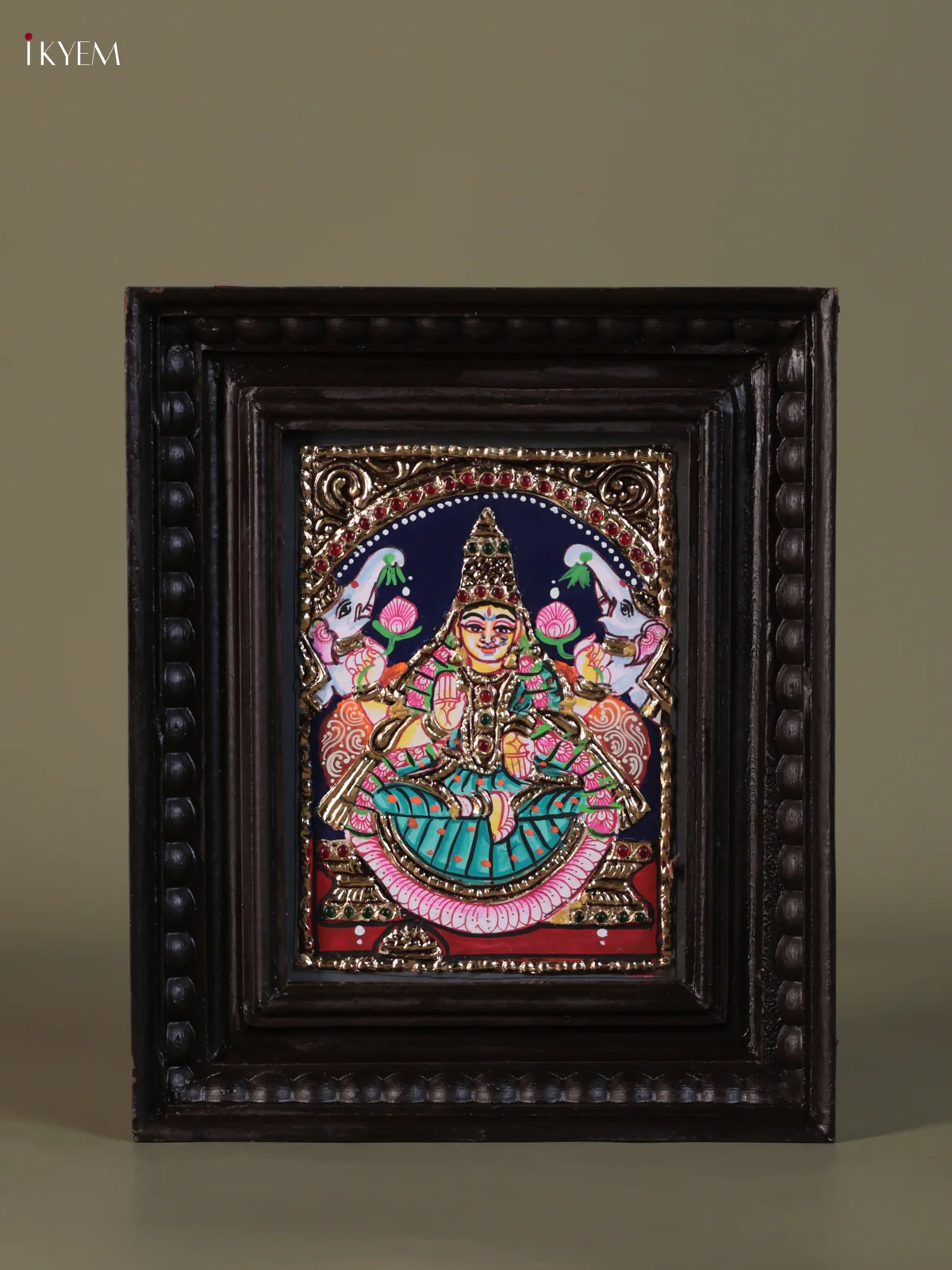 Gajalakshmi Tanjore painting (10*8) - KEB1355