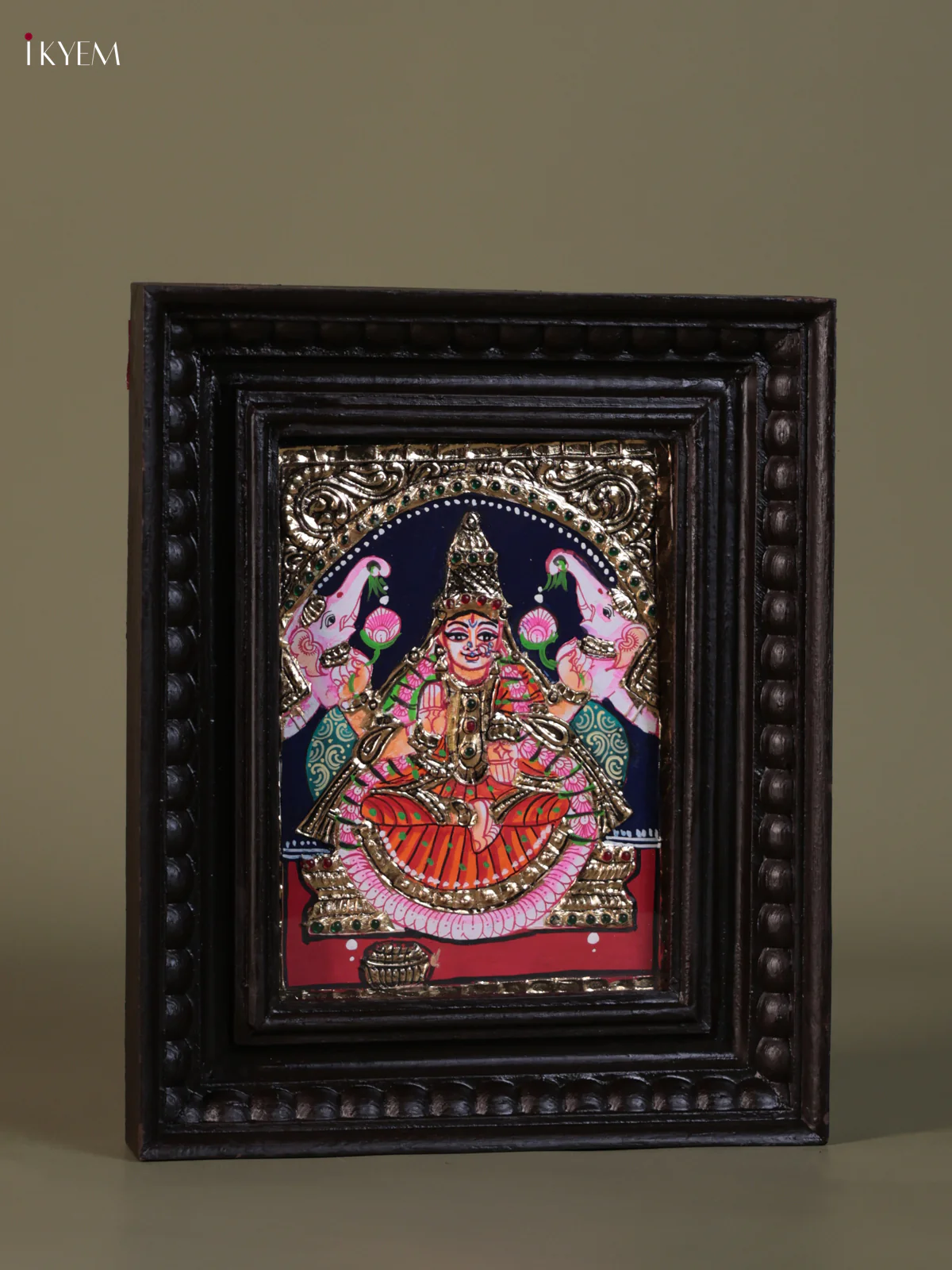 Gaja lakshmi Tanjore painting (10*8) - KEB1358 - Image 2