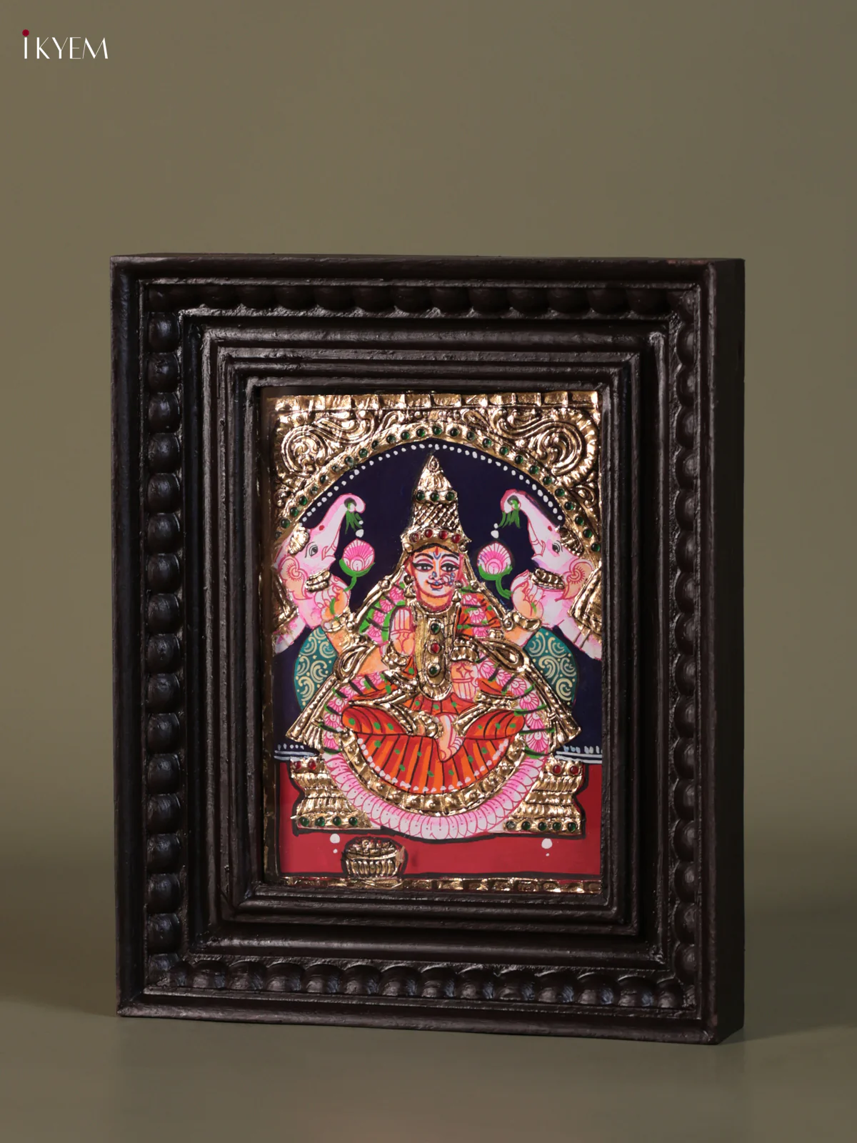Gaja lakshmi Tanjore painting (10*8) - KEB1358 - Image 3