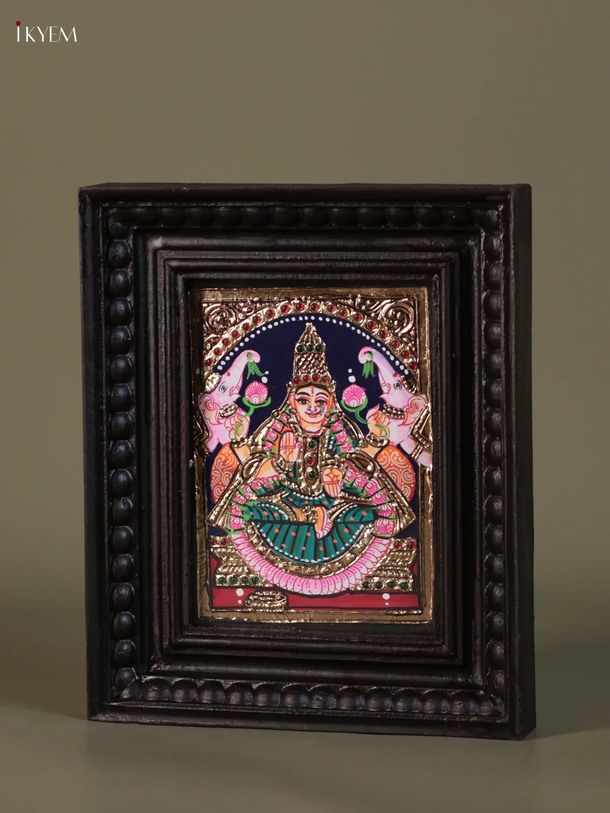 Gaja lakshmi Tanjore painting (10*8) - KEB1362 - Image 3