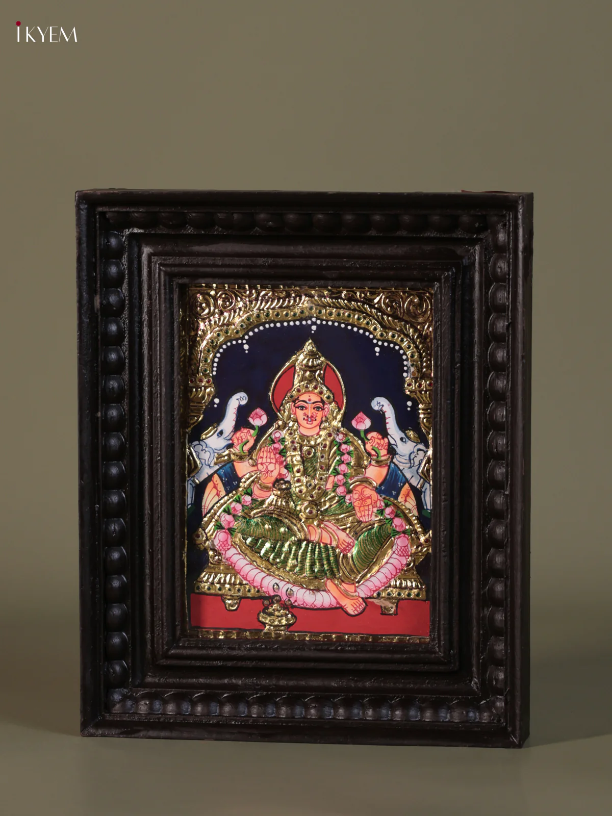 Gaja lakshmi Tanjore painting (10*8) - KEB1364 - Image 3