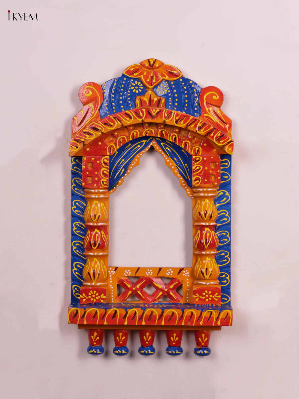 Wooden Hand Painted - Jharokha - Orange - KEB1402