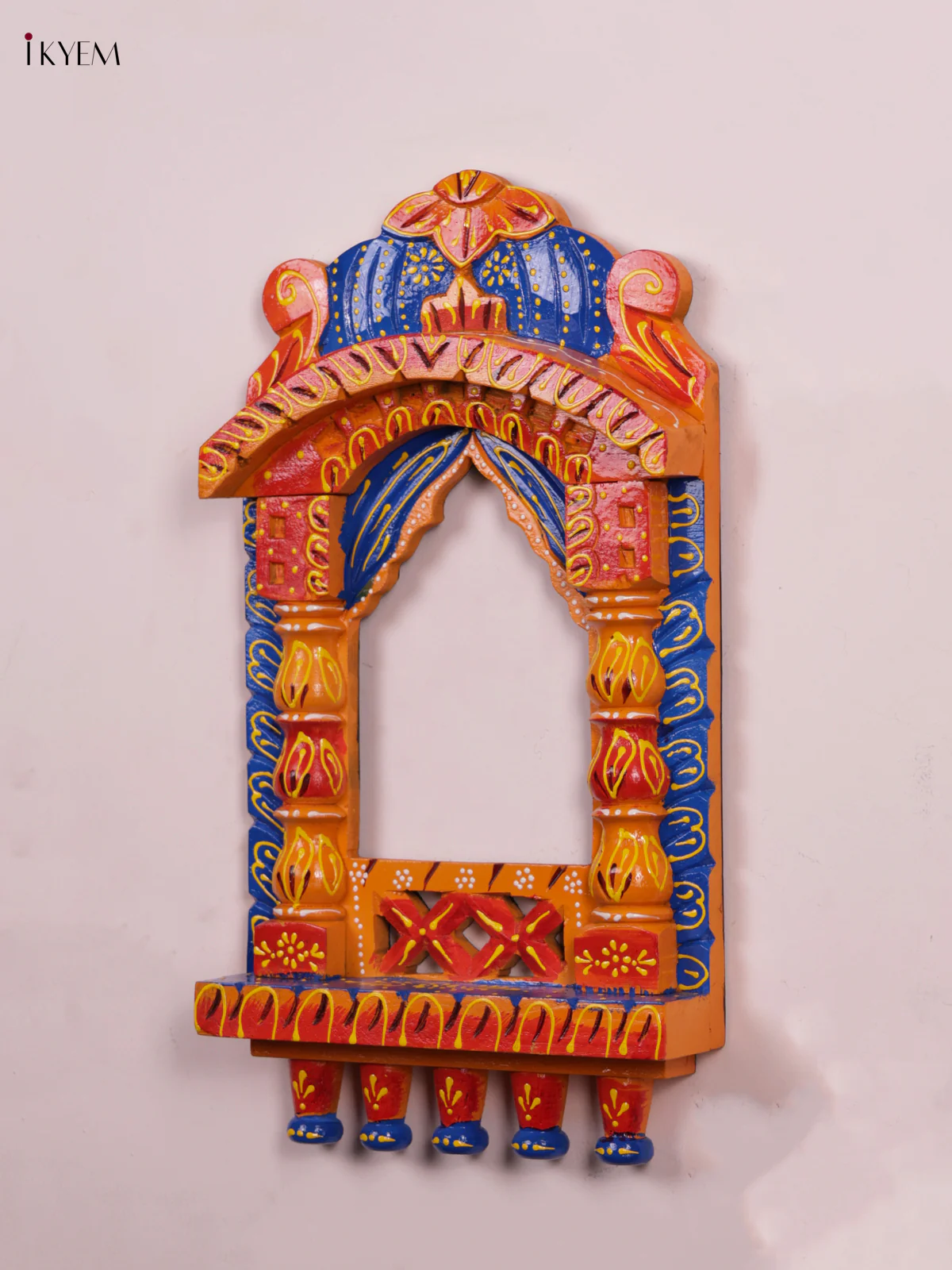 Wooden Hand Painted - Jharokha - Orange - KEB1402 - Image 3