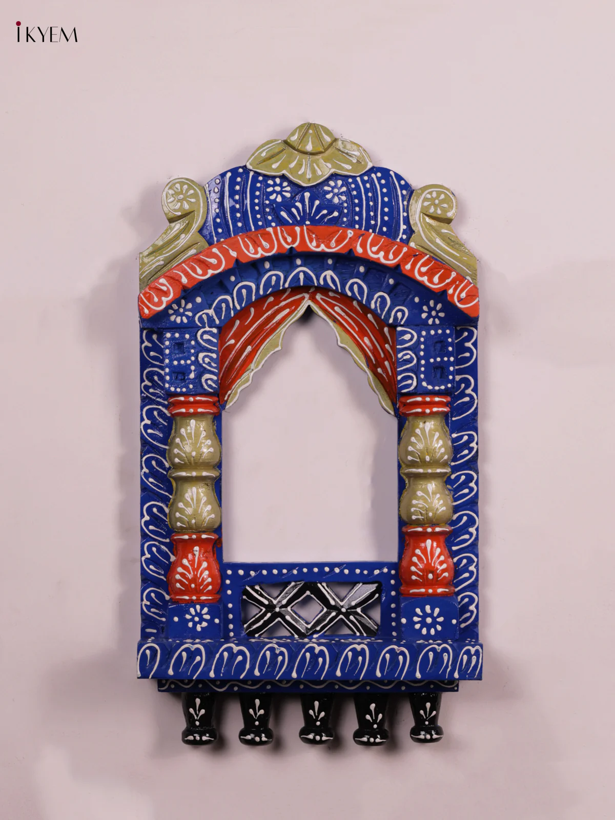 Wooden Hand Painted - Jharokha - Blue - KEB1404