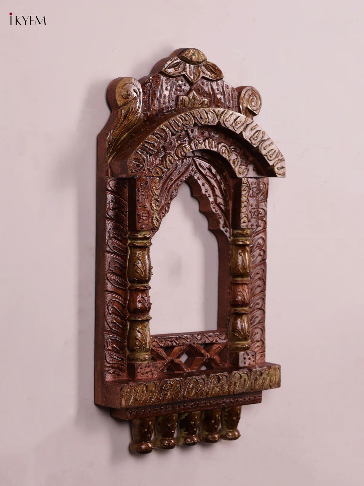 Wooden Hand Painted - Jharokha - Brown - KEB1406 - Image 3
