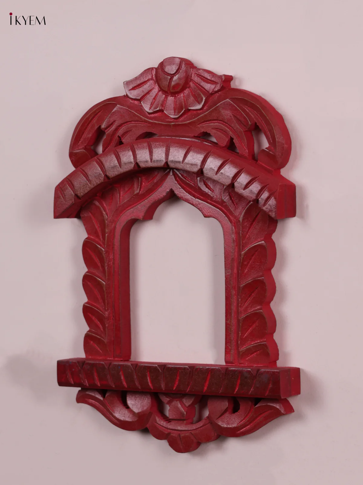 Wooden Hand Painted - Jharokha - Small - Red - Image 2