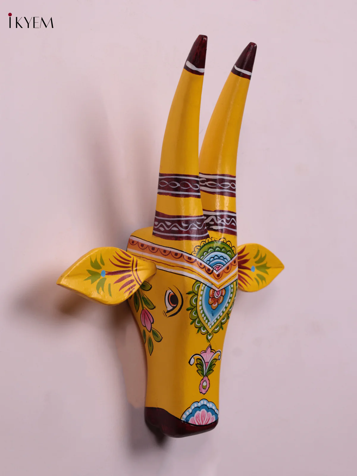 Hand Painted Cow Head - Yellow - KEB1416 - Image 3