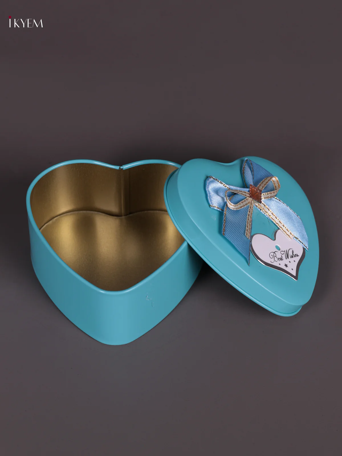Heart Shaped Sky Blue Tin Box - (3.5×3.5) Inch - KEB1423 - Image 2