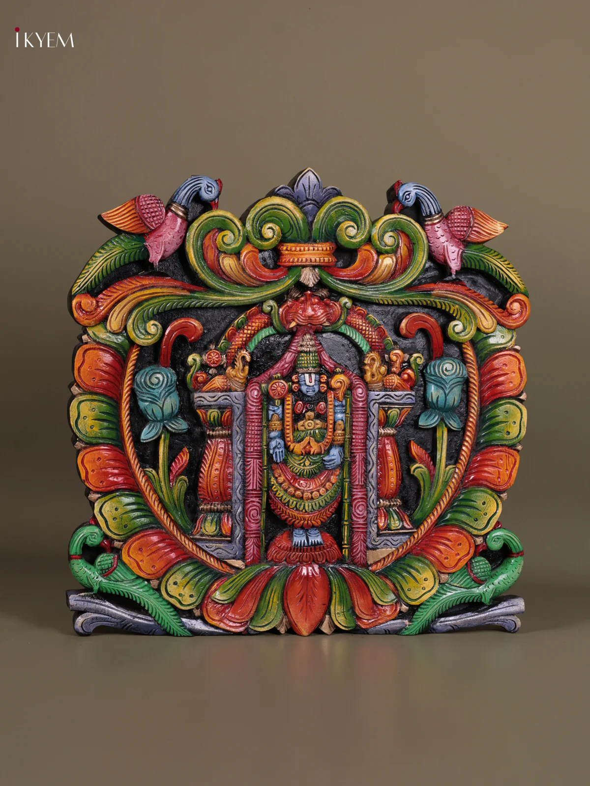 Wooden Hand Carved Painted - Balaji panel - (24×24) - KEB23004 - Image 2
