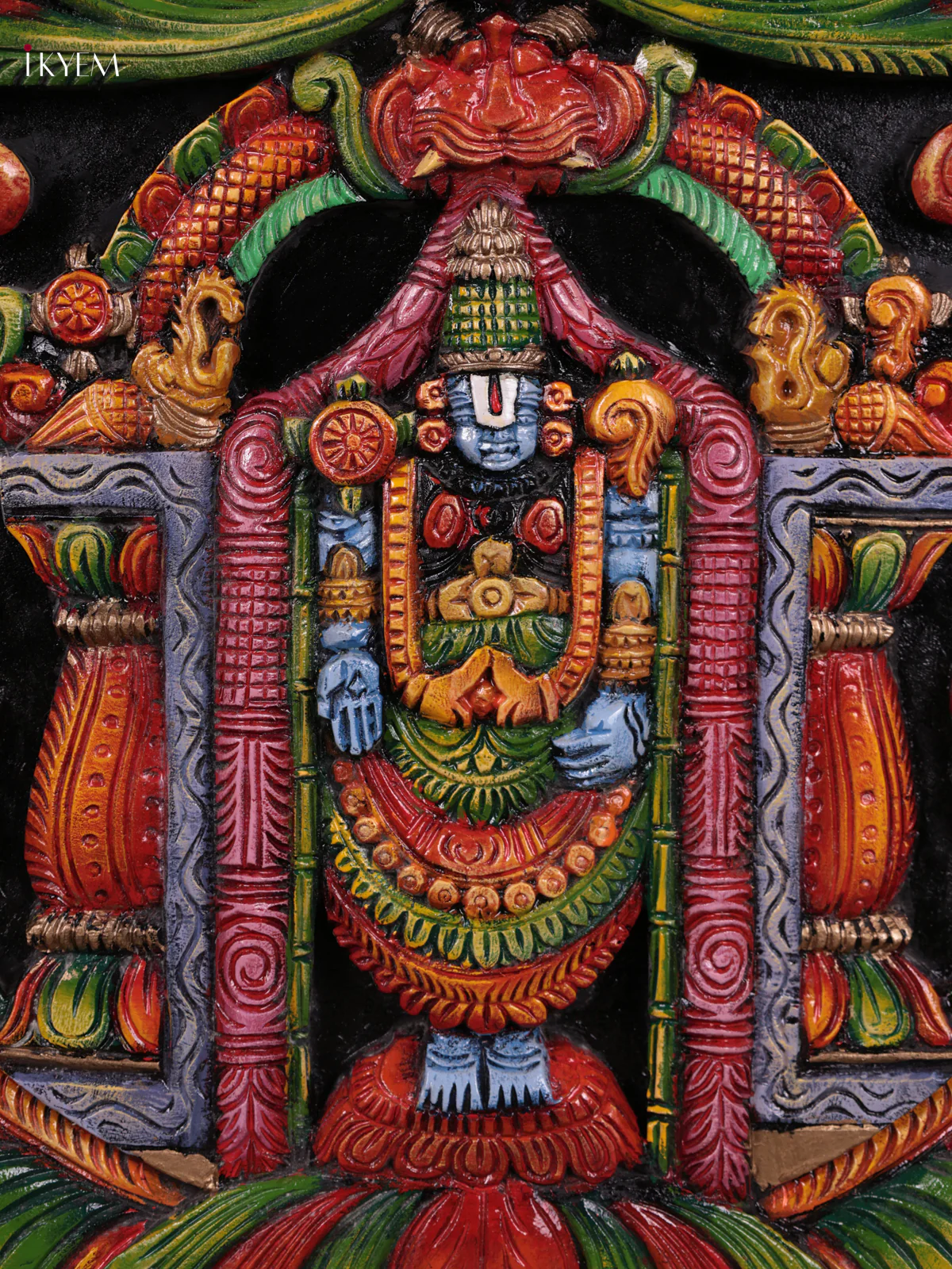 Wooden Hand Carved Painted - Balaji panel - (24×24) - KEB23004 - Image 3