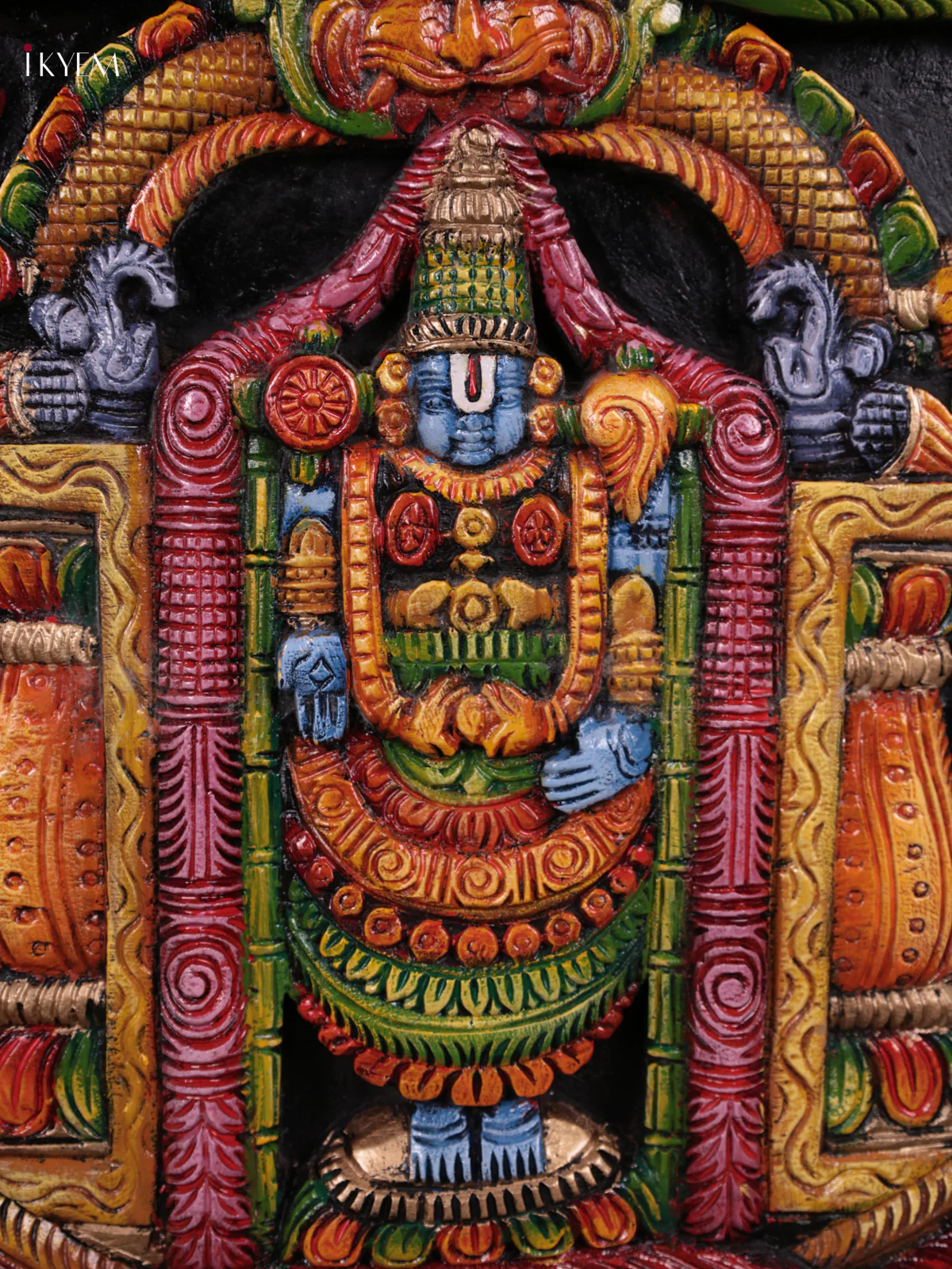 Wooden Hand Carved Painted - Balaji panel - (24×24) - KEB23005 - Image 3