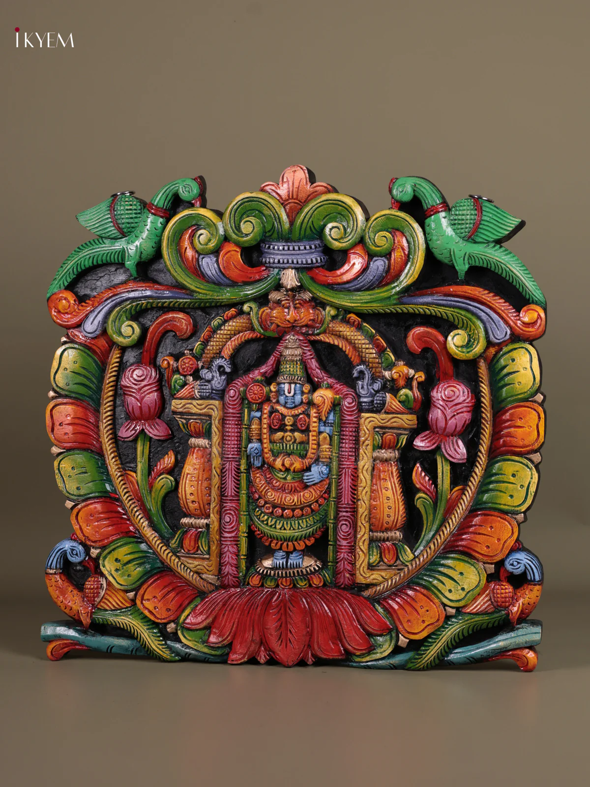 Wooden Hand Carved Painted - Balaji panel - (24×24) - KEB23005 - Image 4