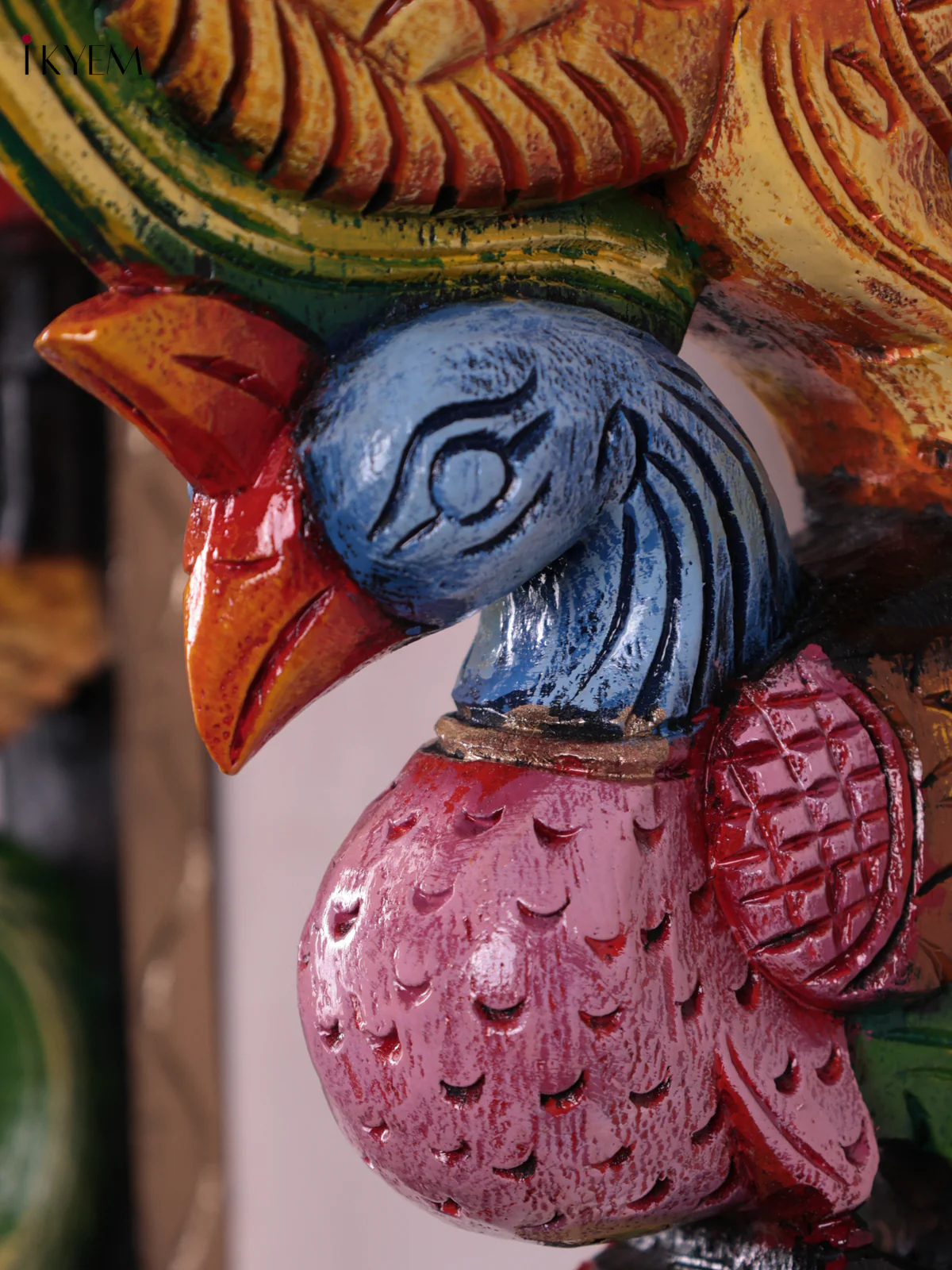 Wooden Hand Carved Painted - Horse & Yalli Wall Bracket - Set OF - 2 - Image 3
