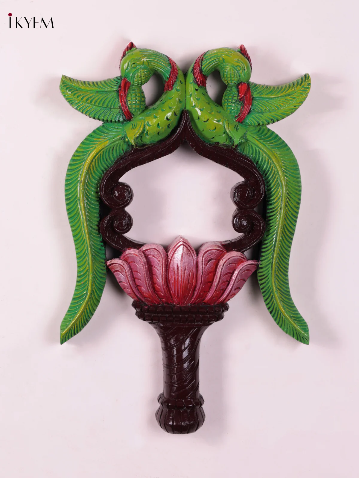 Wooden Hand Carved Painted - Parrot Wall Frame - (18×12) - KEB23019