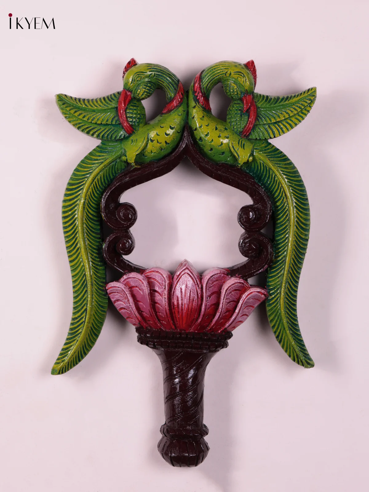 Wooden Hand Carved Painted - Parrot Wall Frame - (18×12) - KEB23020