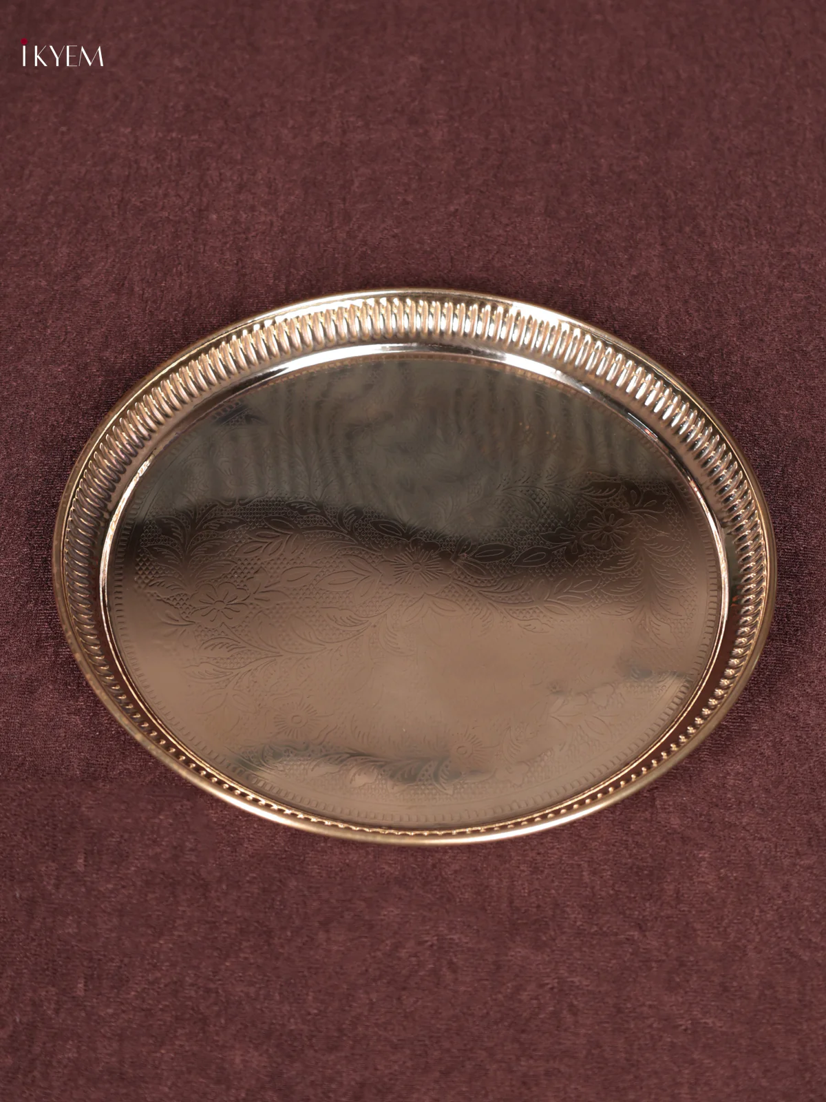 Brass Pooja Thali Plate 6 inch - KEB23039