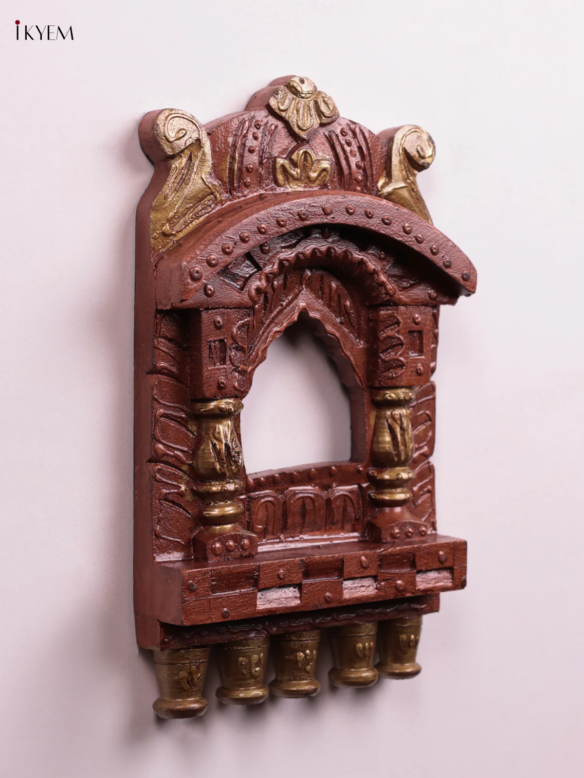 Hand Painted Wooden Jharokha- Copper - 10 Inch - KEB23042 - Image 3