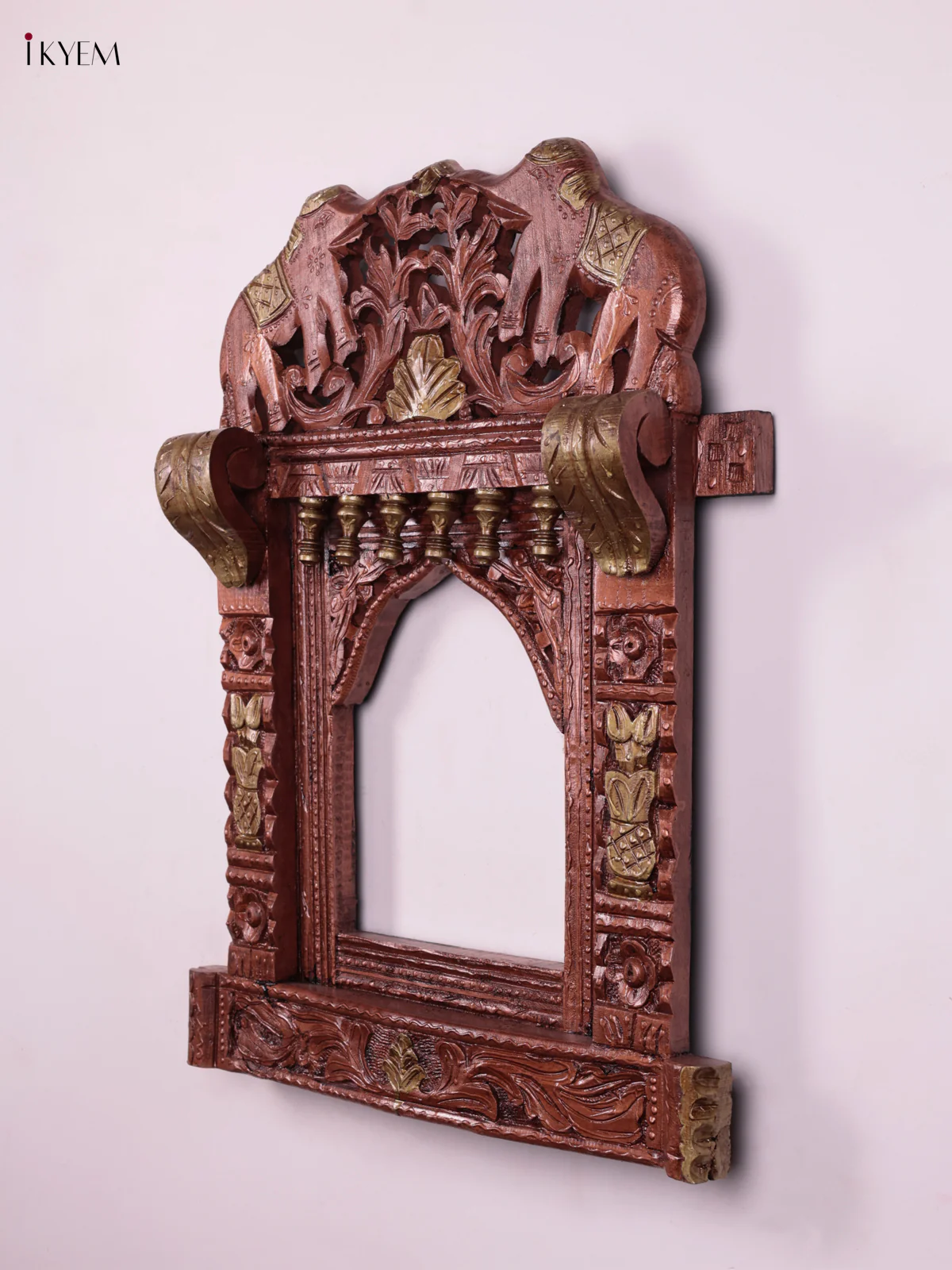 Wooden Hand Painted Jharokha elephant - Big - KEB23047 - Image 2