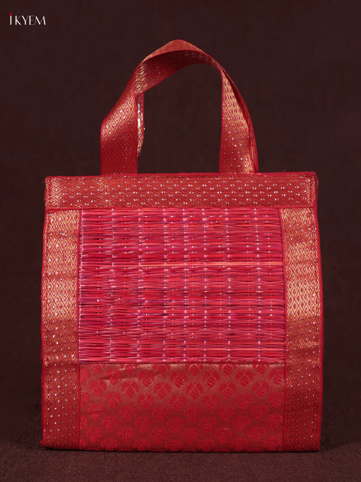 Korai Handbag - Raw Silk - Red - (6×6) - KEB24006