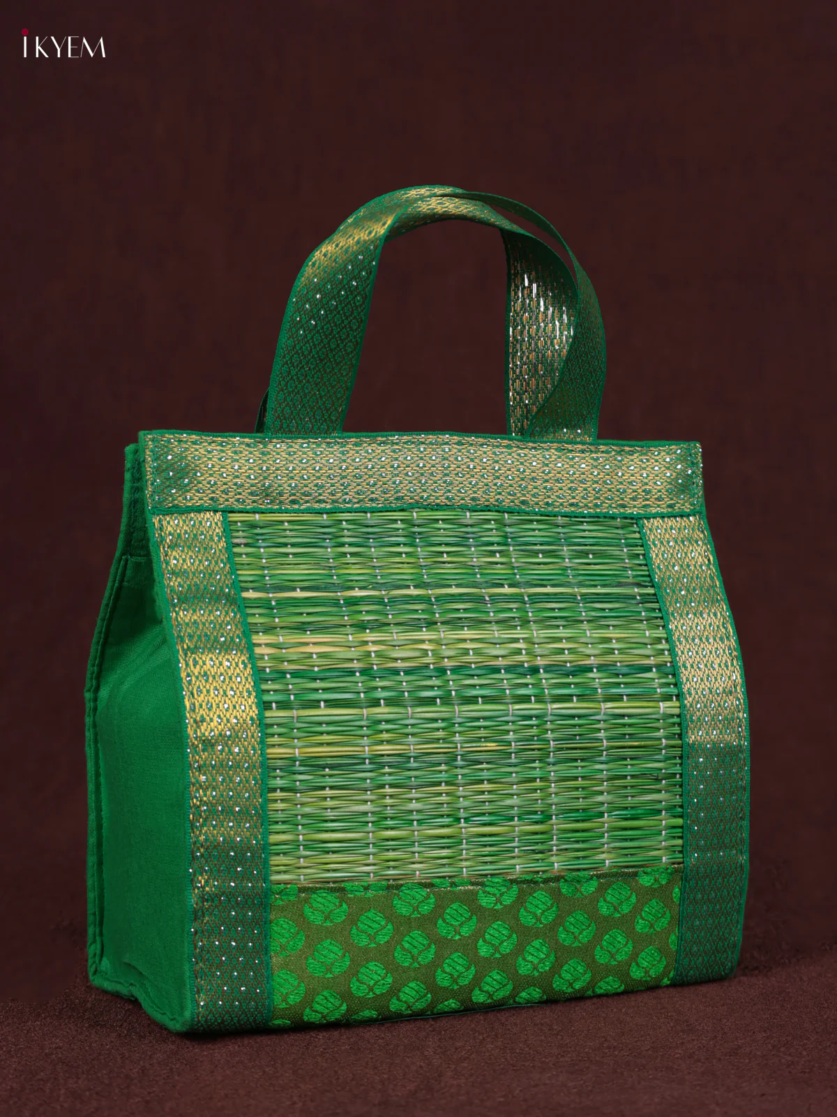 Korai Handbag - Raw Silk - Green - (8×8) - KEB24012 - Image 2