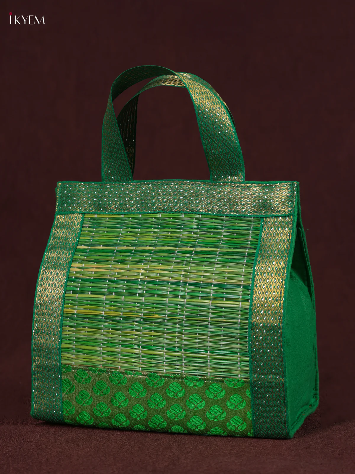 Korai Handbag - Raw Silk - Green - (8×8) - KEB24012 - Image 3