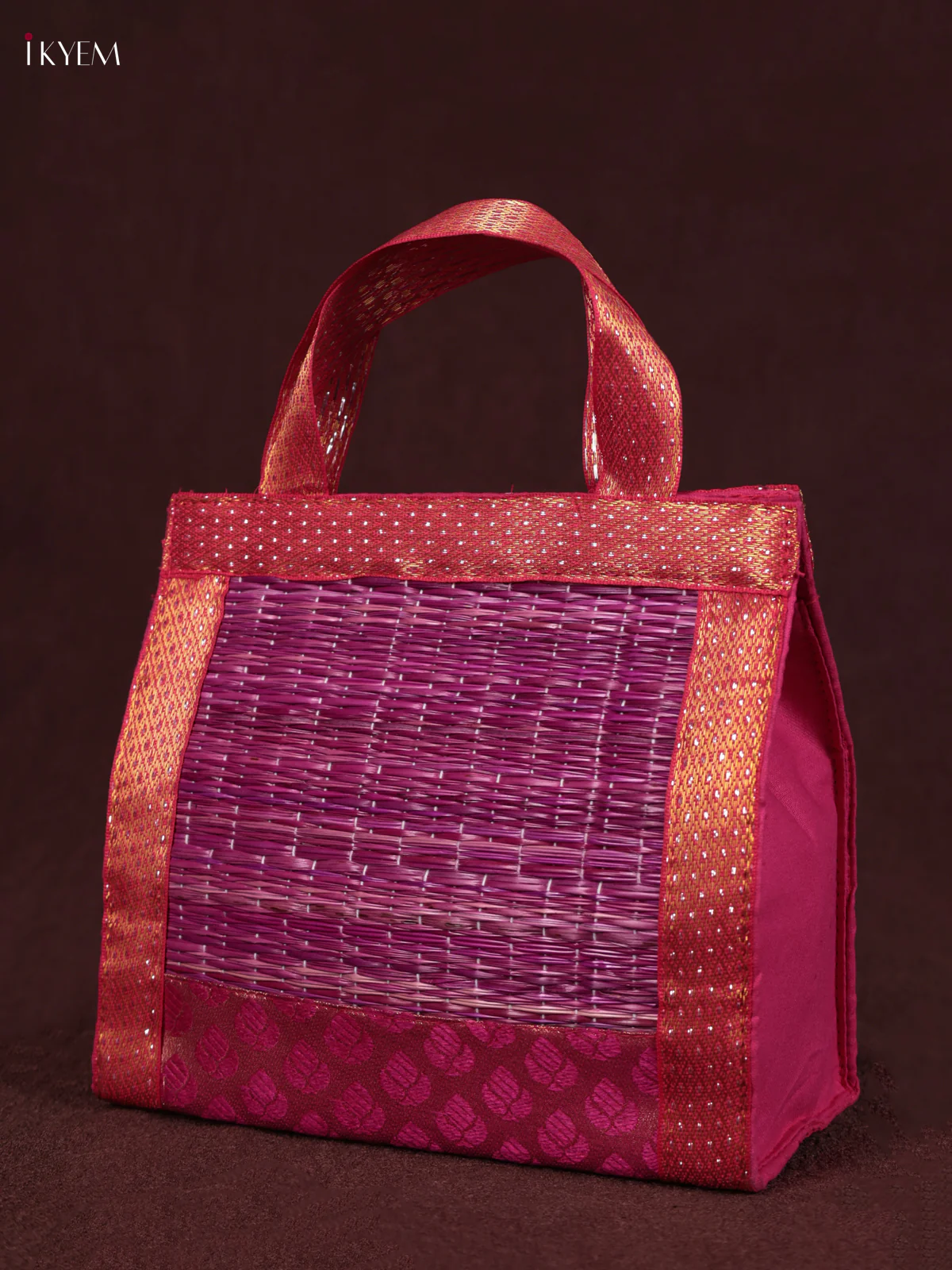 Korai Handbag - Raw Silk - Pink - (8×8) - KEB24013 - Image 3