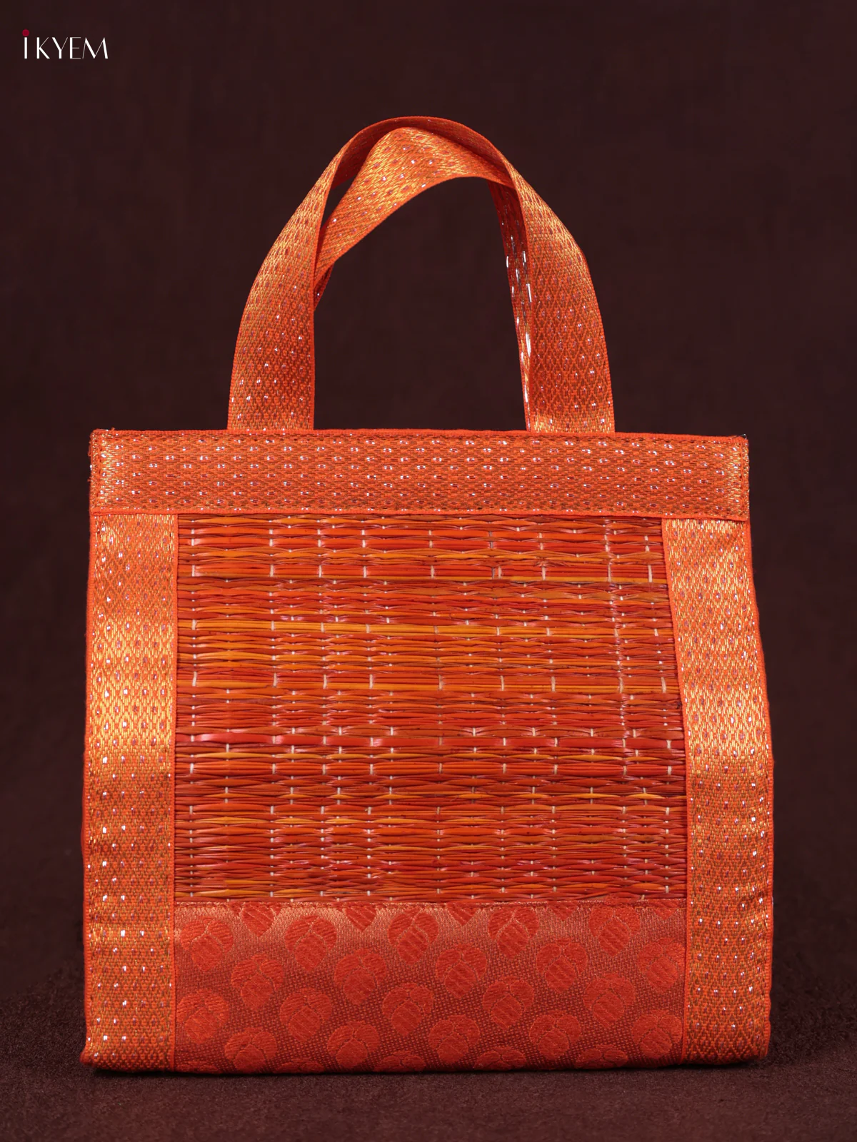 Korai Handbag - Raw Silk - Orange - (8×8) - KEB24014