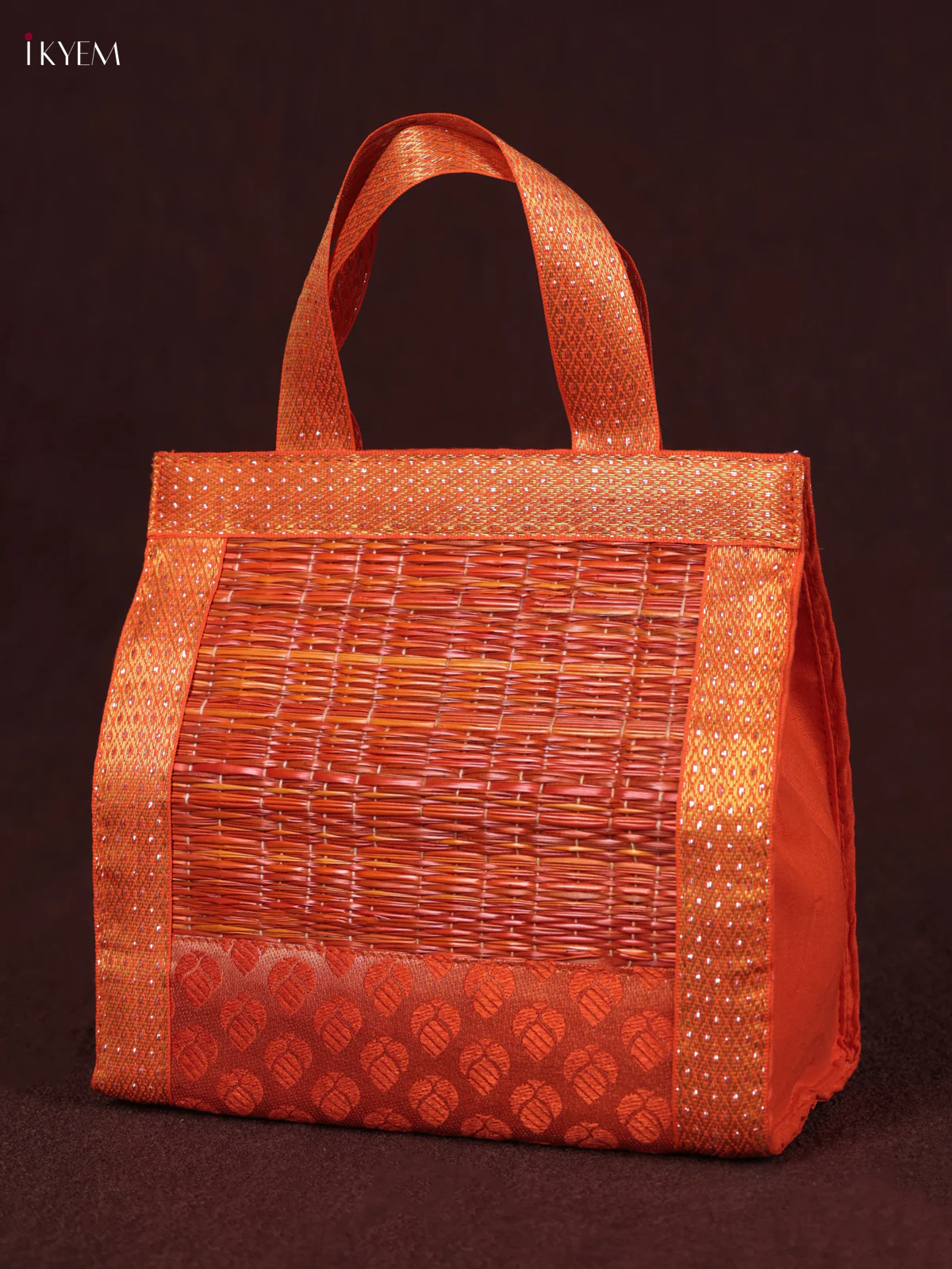 Korai Handbag - Raw Silk - Orange - (8×8) - KEB24014 - Image 3