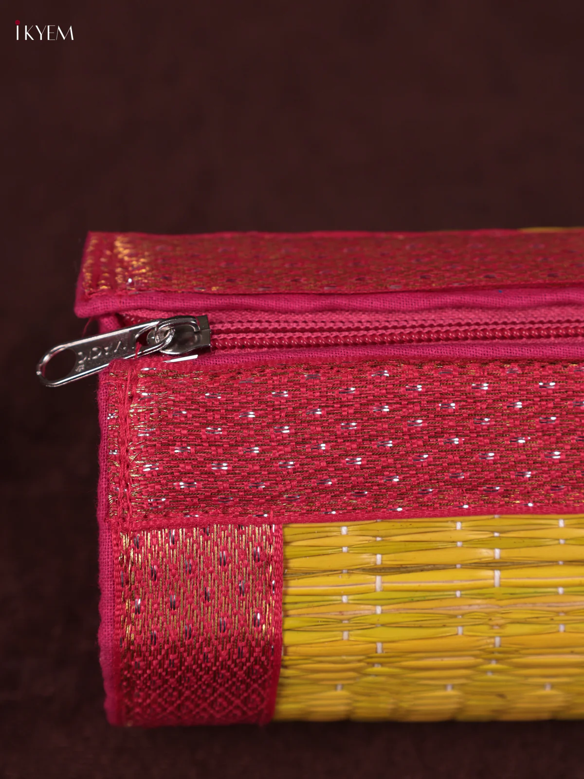 Korai Purse With Zari Border - Yellow - KEB24023 - Image 3