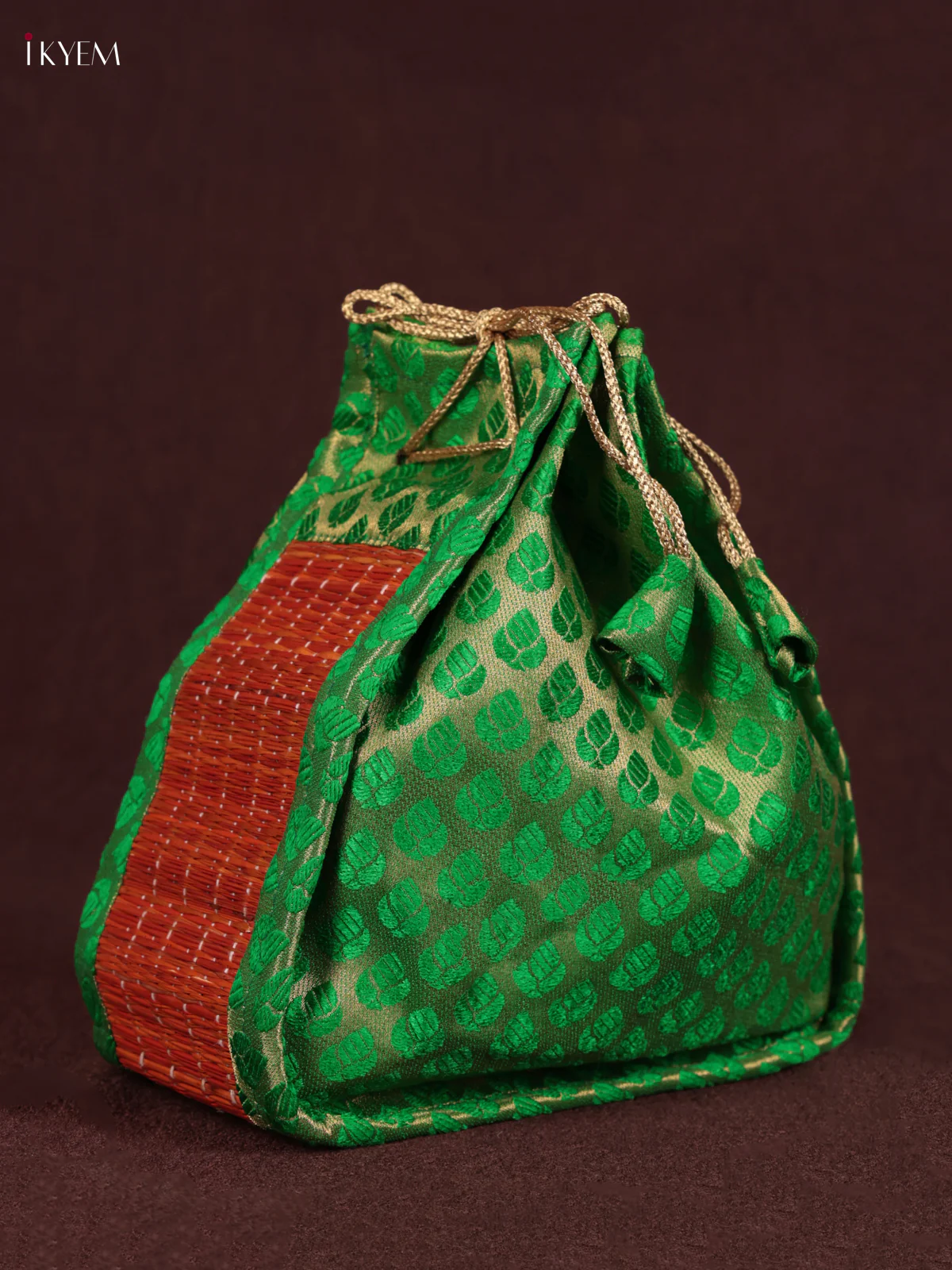 Korai Bag Orange & Green - Potli - (10×10) - KEB24027