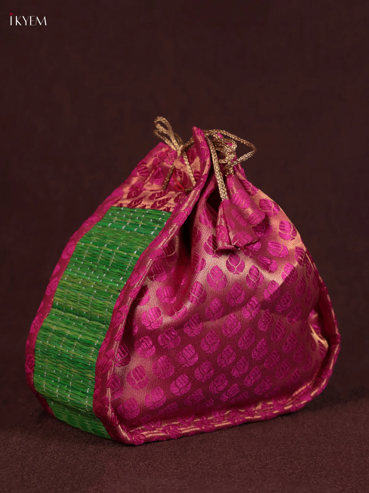 Korai Bag Green & Pink - Potli - (10×10) - KEB24028