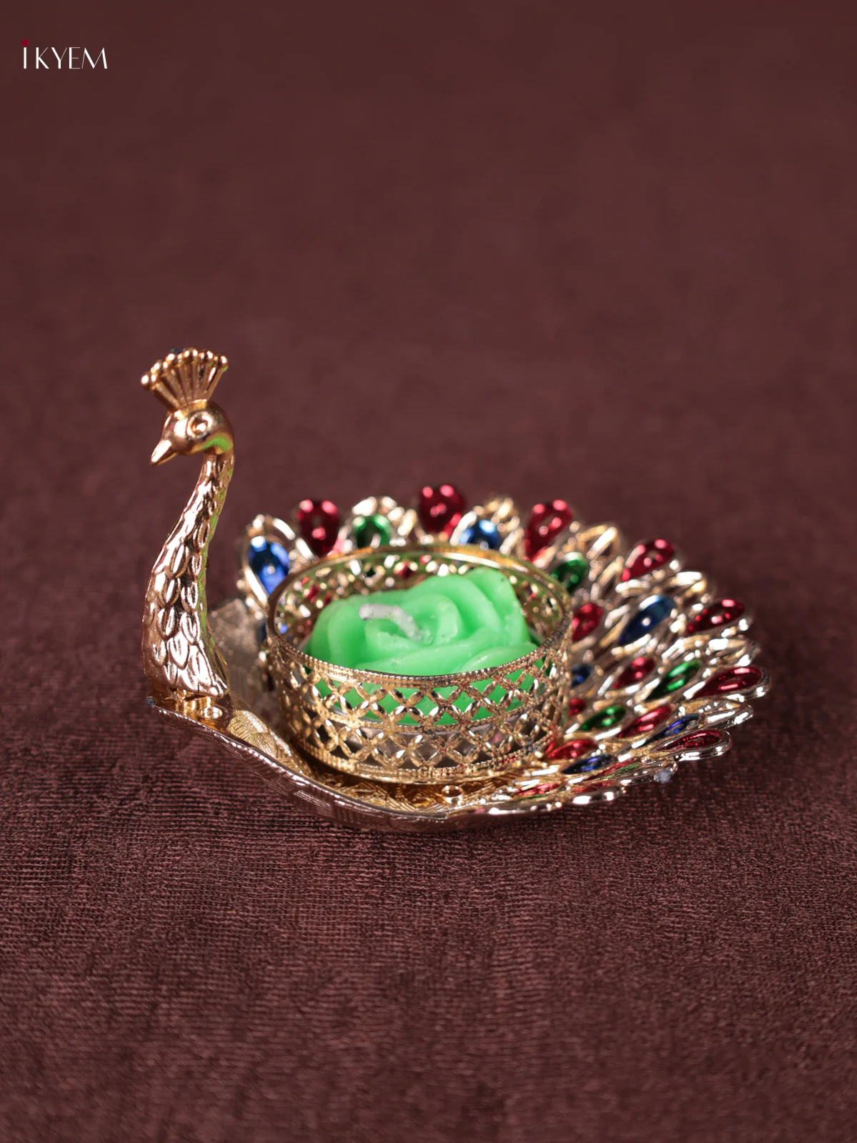 Peacock Meenakari Candle Holder