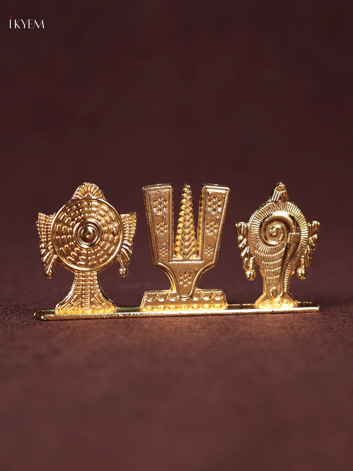 Gold plated Sangu chakram Namam Stand - Image 3
