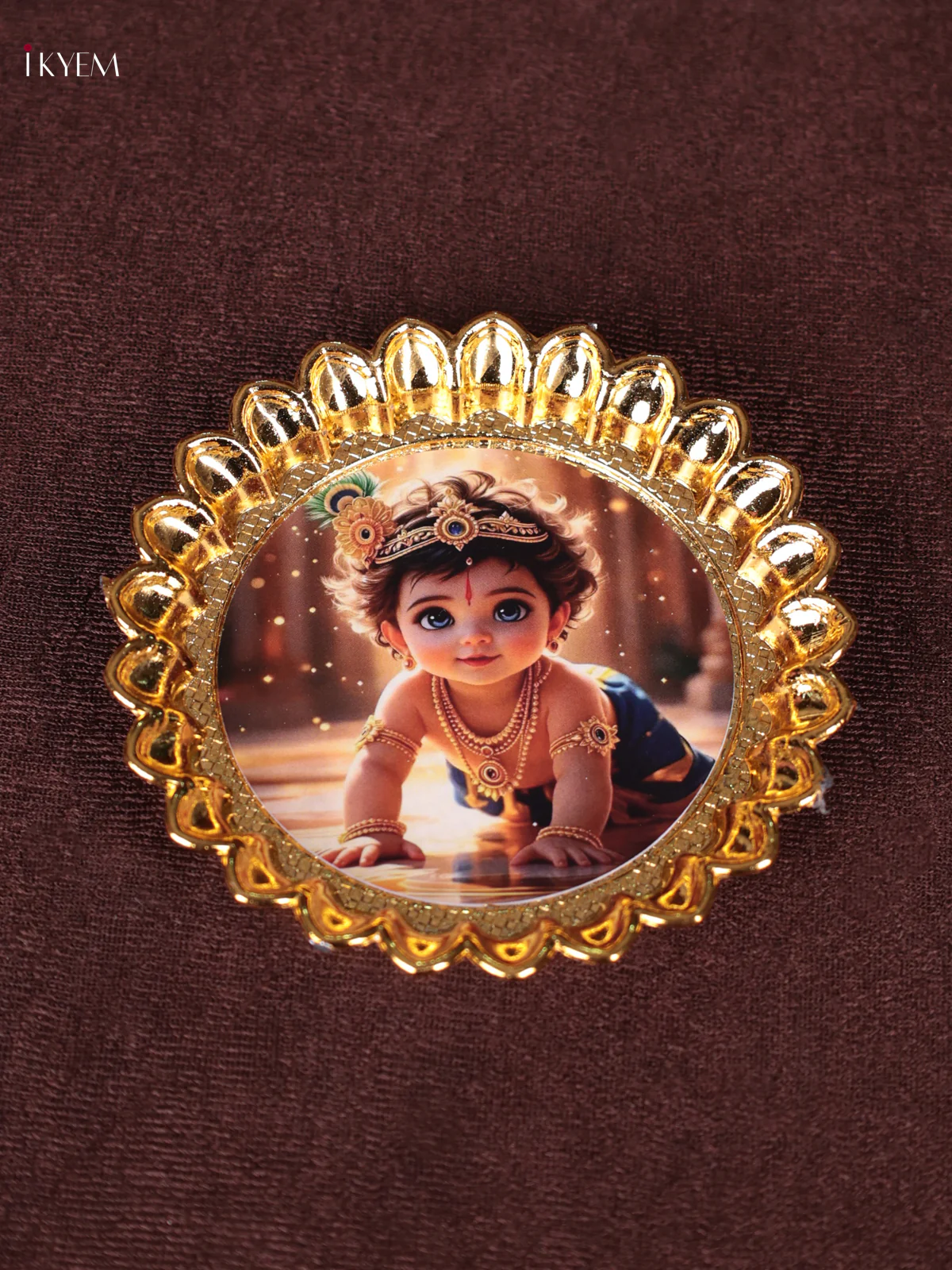 Baby Krishna Printed Plastic plate