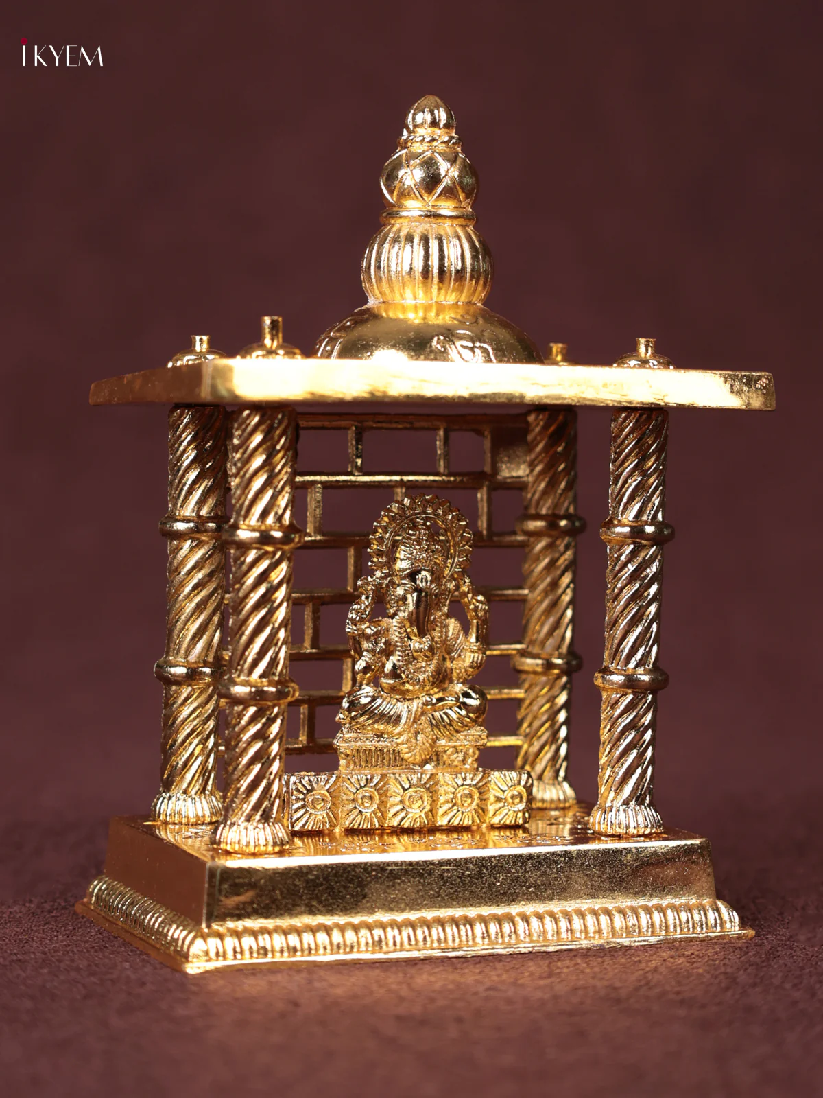 Gold-Plated Lord Ganesha With Mandir - Image 4
