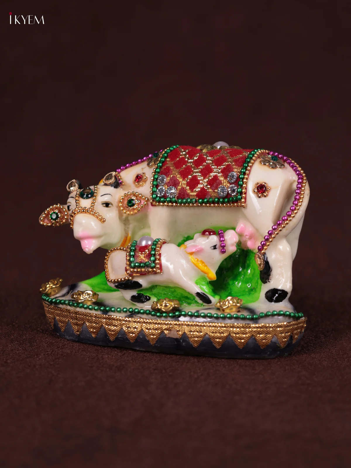 Marble Dust Cow & calf with Stone idol - Image 3