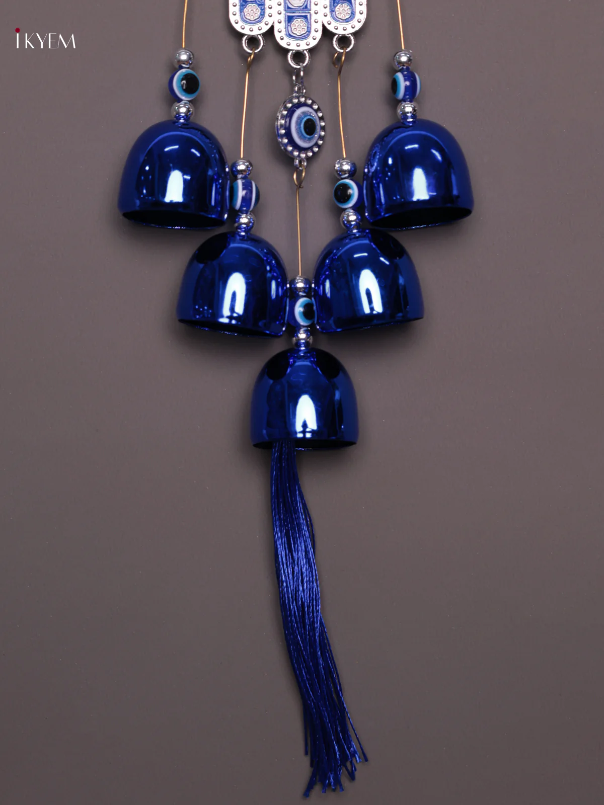 Evil Eye Buddha Hand Wall hanging Blue Bell - Image 3