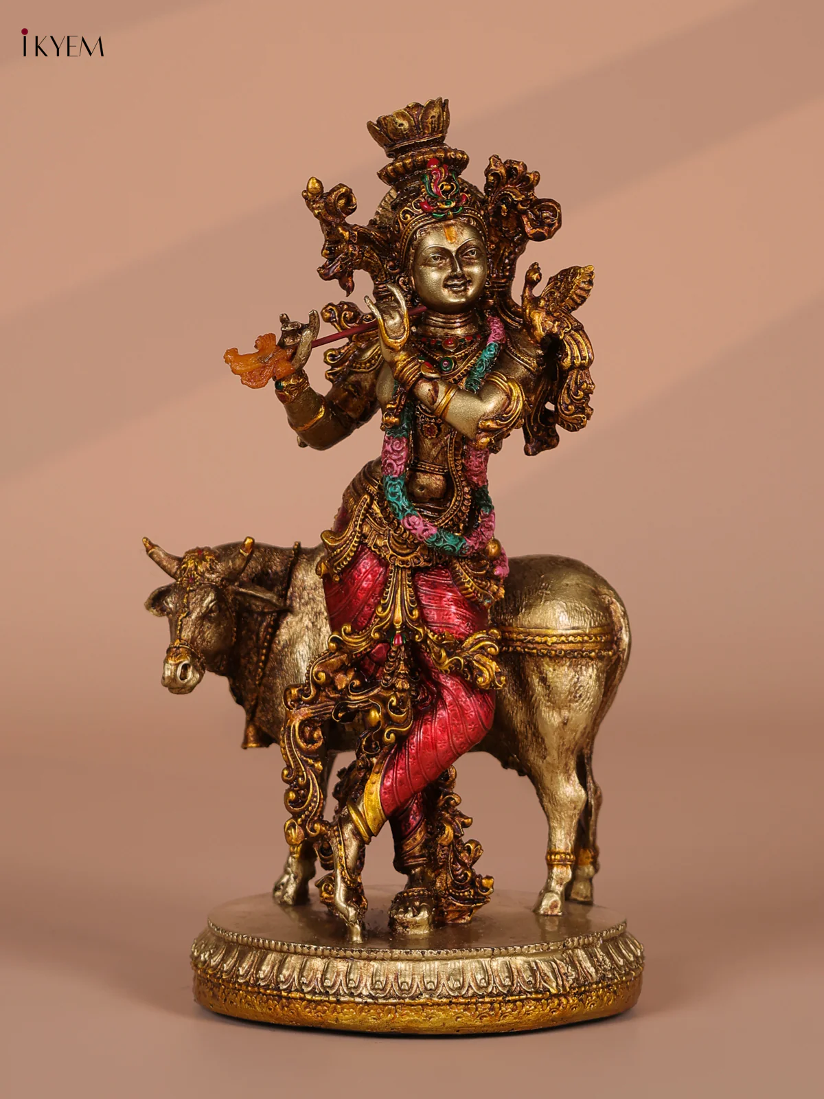 Handicrafts Resin Cow Krishan Statue